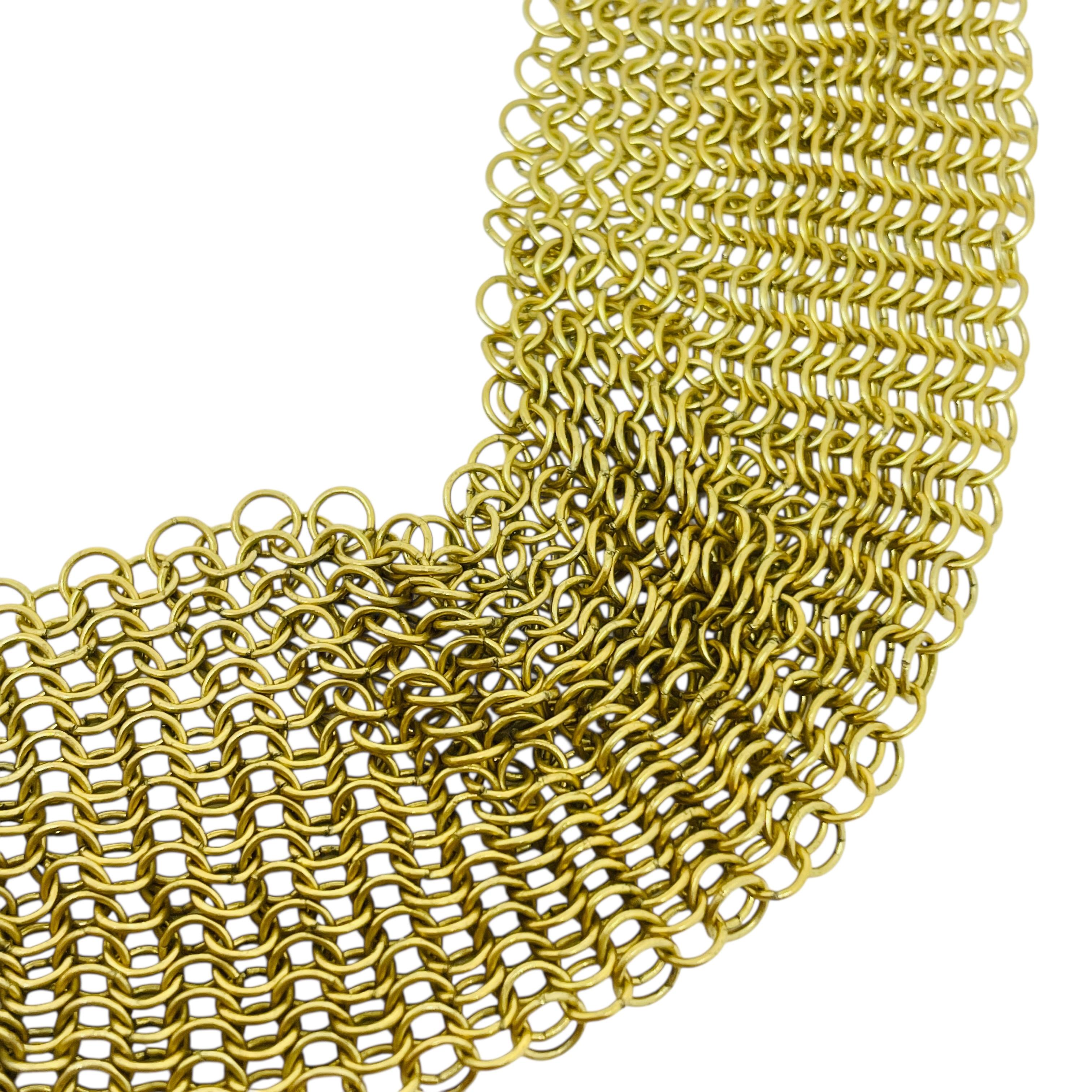 FERRARA signed vintage gold tone chain designer runway necklace For Sale 1