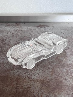 Ferrari 250 Testa Rossa model car in clear crystal, decorative, made in Italy