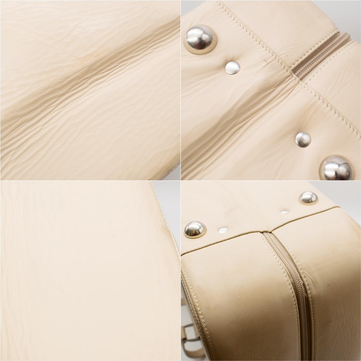 Ferrari Beige Large Leather Suitcase For Sale 12