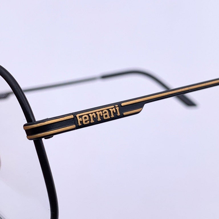 Ferrari Black Metal Aviator Mint Eyeglasses F 13/1 59/13 135mm For Sale at  1stDibs