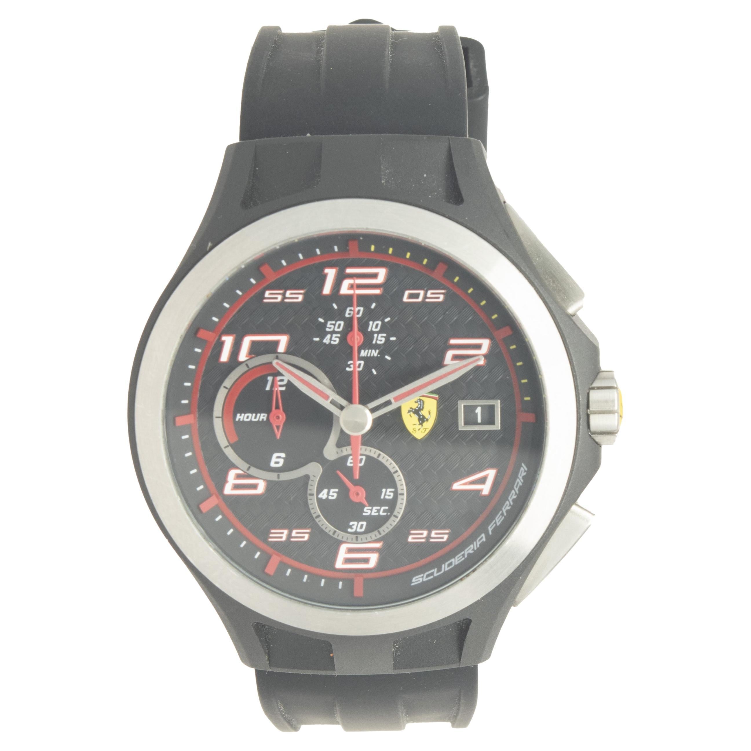 Ferrari Black Stainless Steel Scuderia Pilota Evo