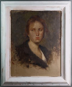 Ritratto Scuola Italiana XIX secolo Belle Epoque Ragazza dai Capelli Rossi