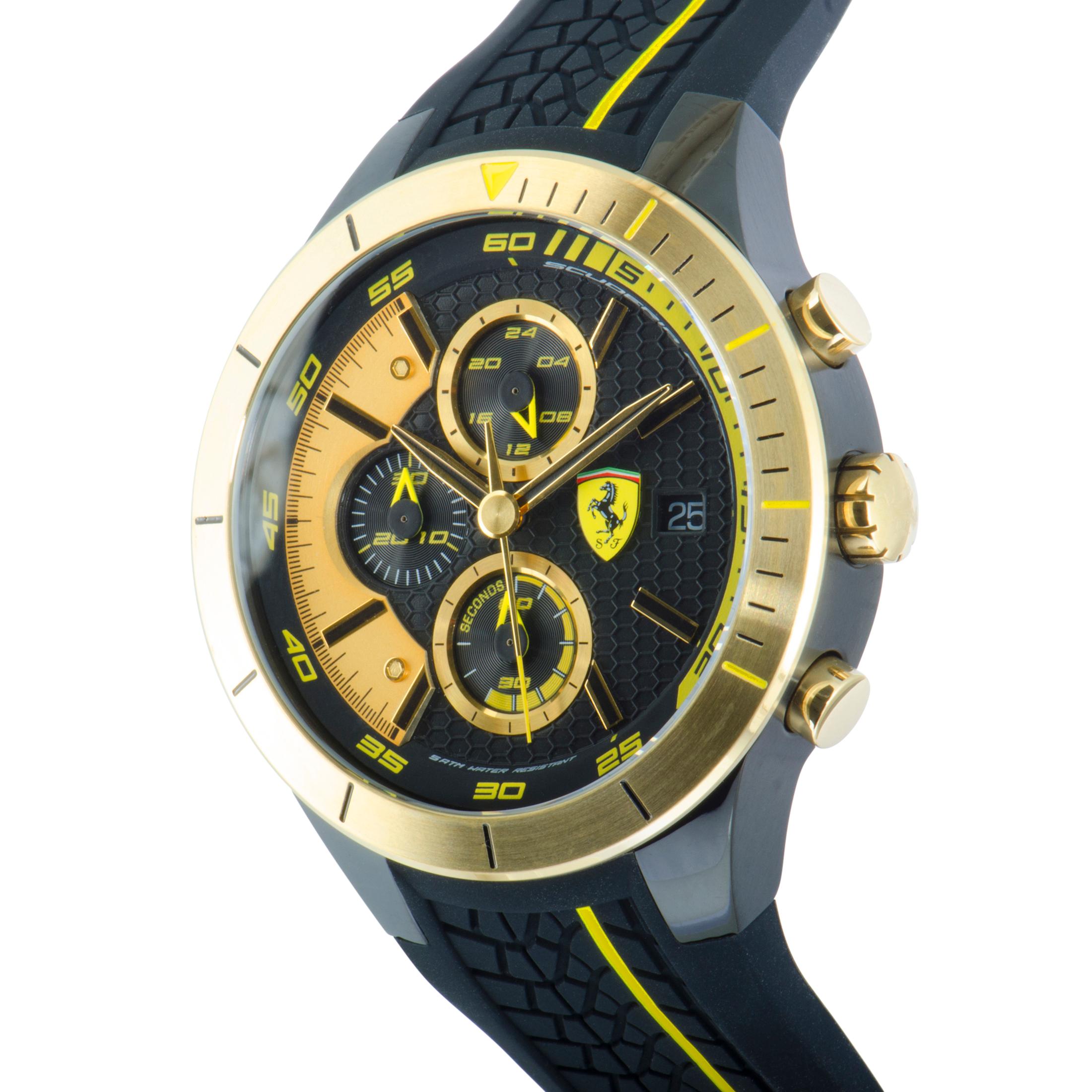 A perfect choice for admirers of fine watchmaking who are also automotive sports enthusiasts, this magnificent timepiece from Scuderia Ferrari carries on the brand’s timeless legacy while ensuring remarkable practicality and great precision in a