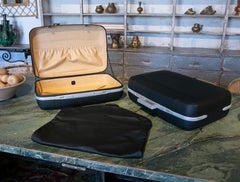 Ferrari Suitcase Set Manufactured by Schedoni in Black Leather and Aluminum