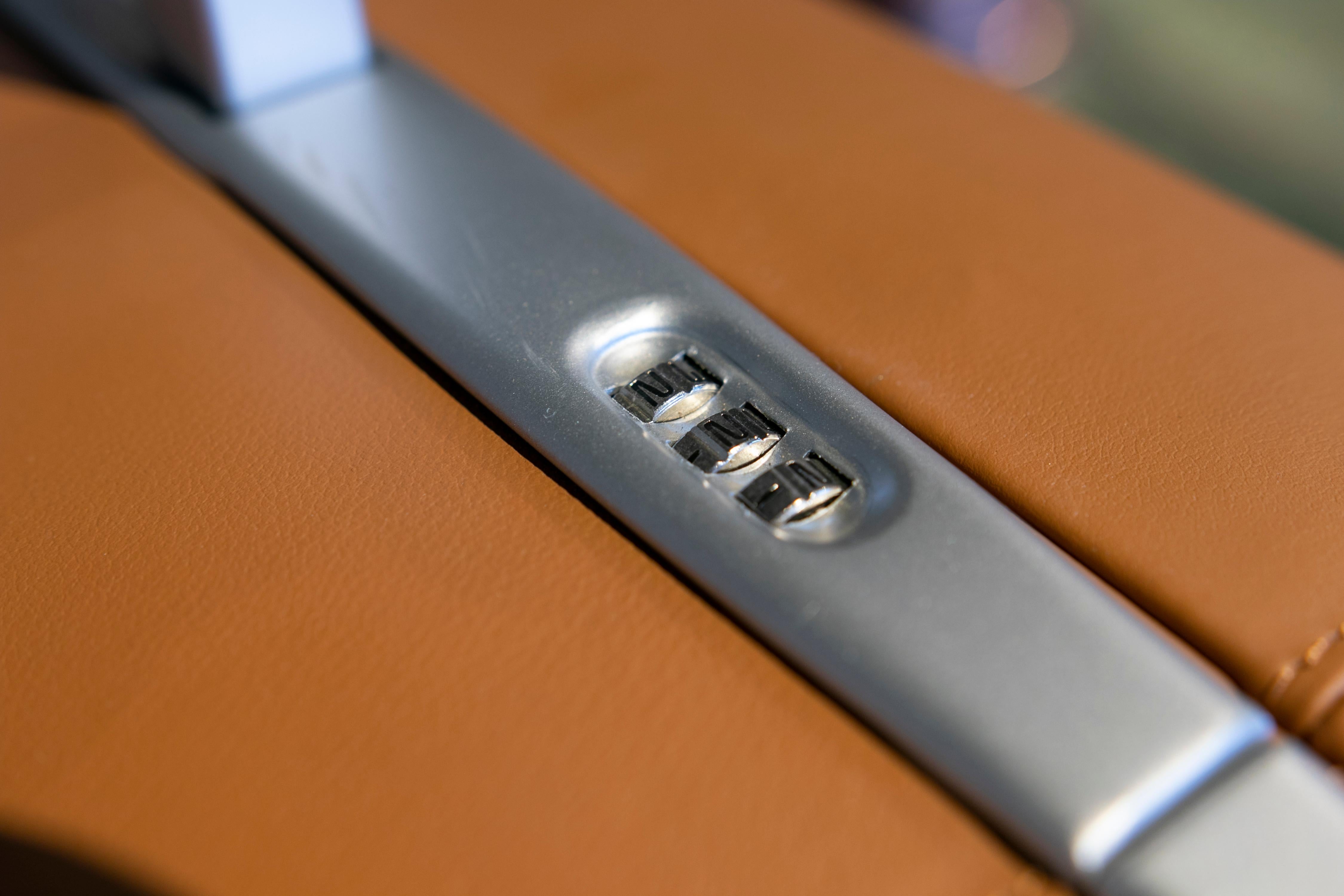 Ferrari Suitcase Set Manufactured by Schedoni in Tan Leather and Aluminium 4