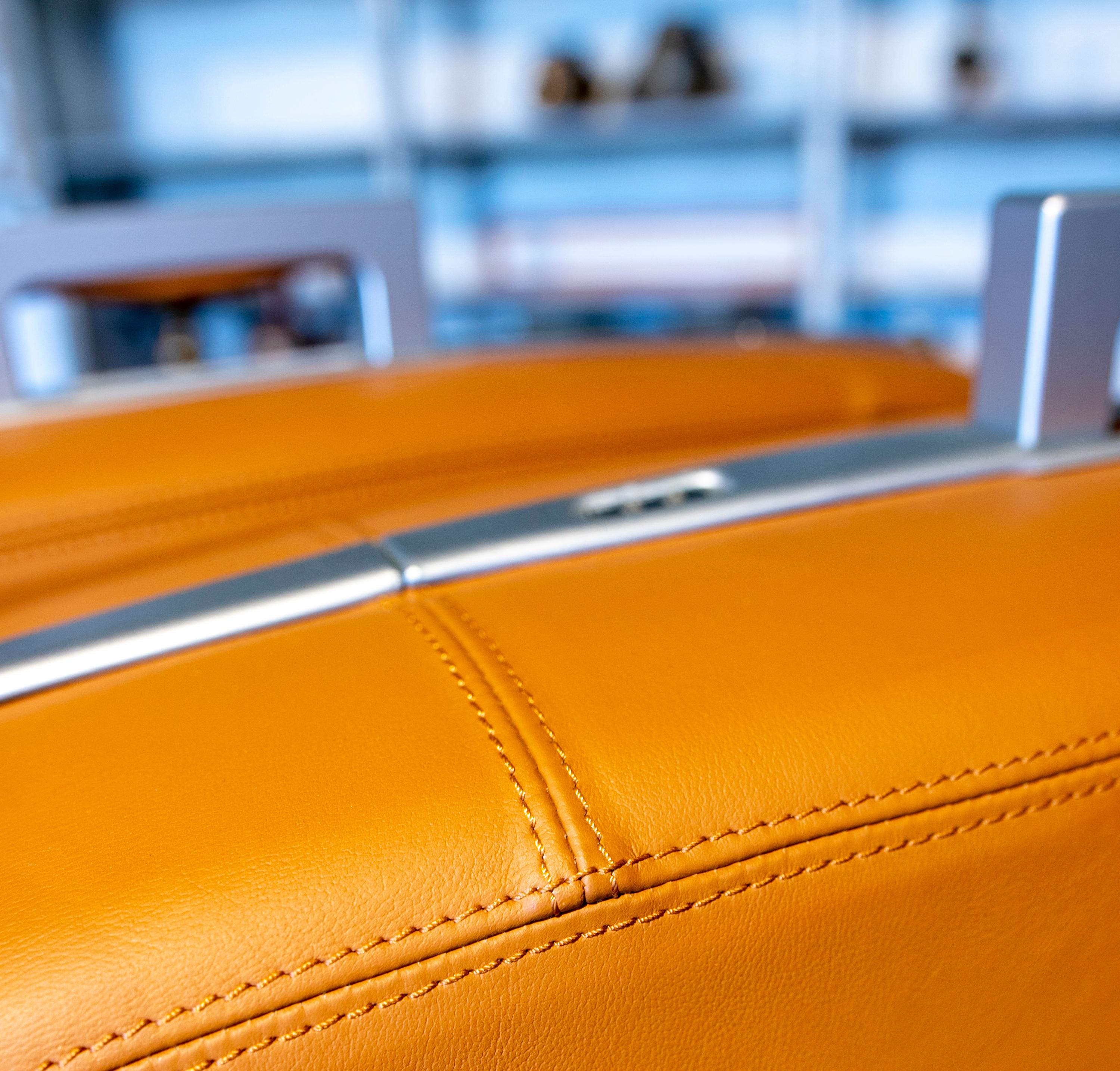 Aluminum Ferrari Suitcase Set Manufactured by Schedoni in Tan Leather and Aluminium For Sale