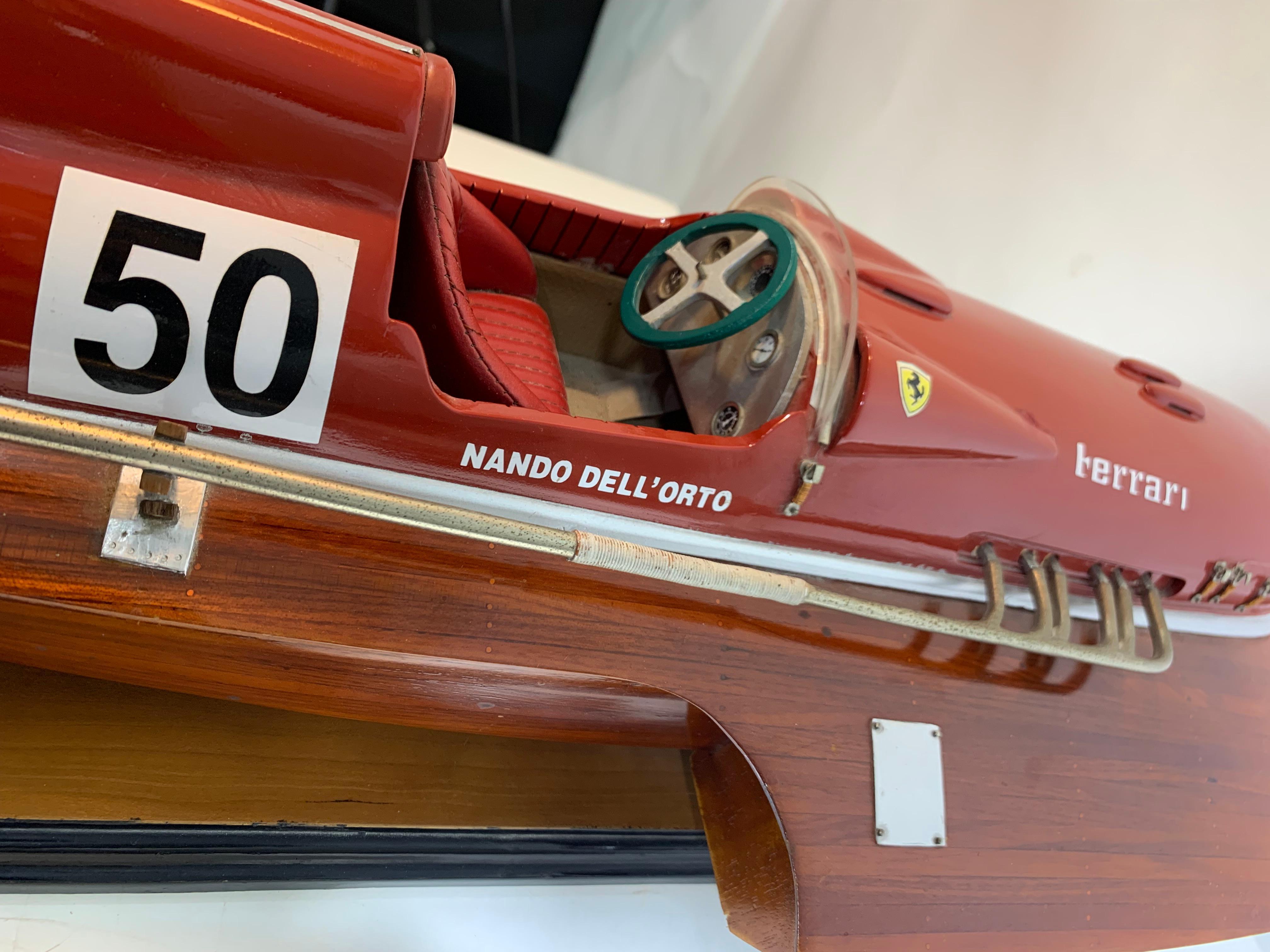 20th Century Ferrari Vintage Arno XI Wooden Speedboat  For Sale