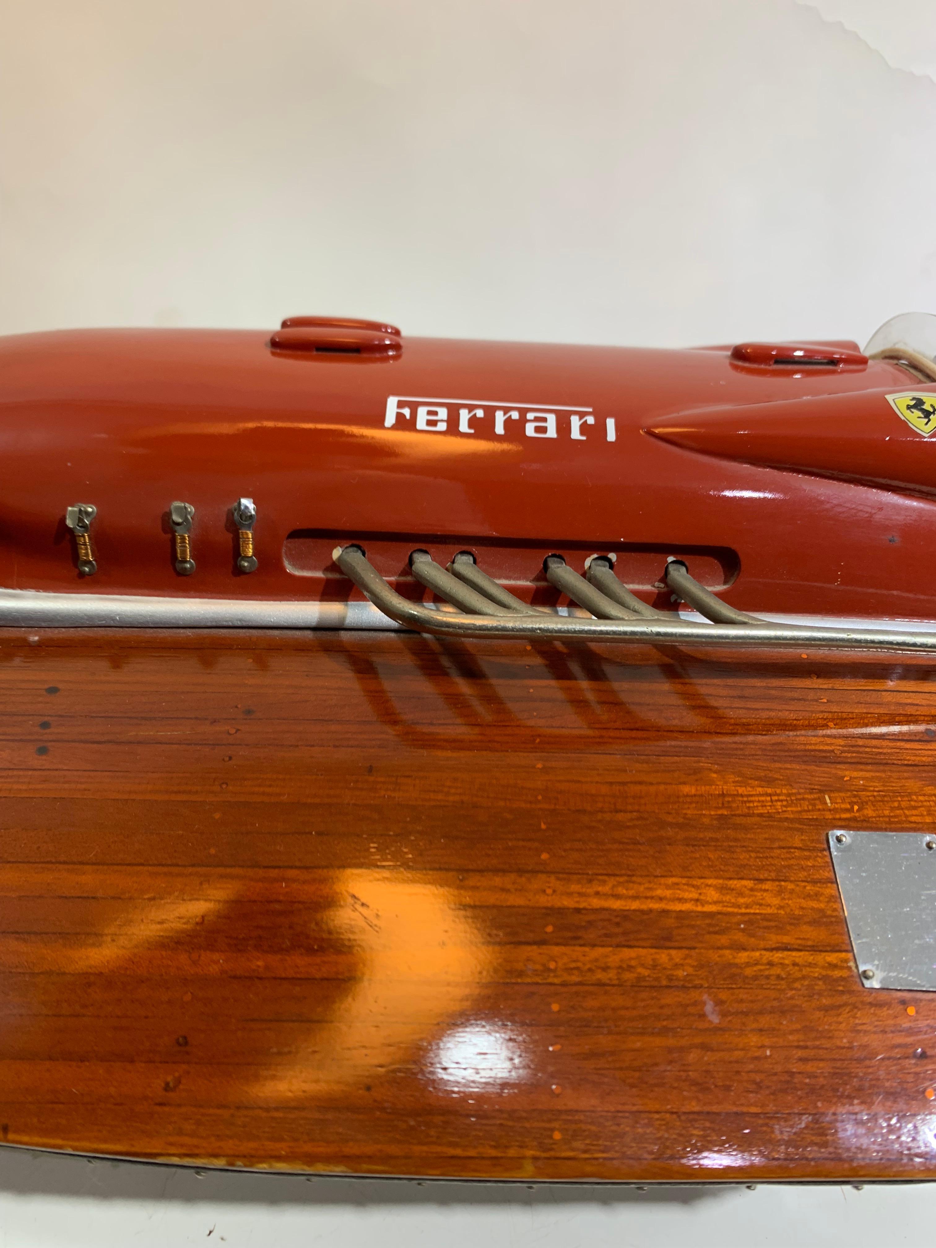 Art Deco Ferrari Vintage Arno XI Wooden Speedboat  For Sale