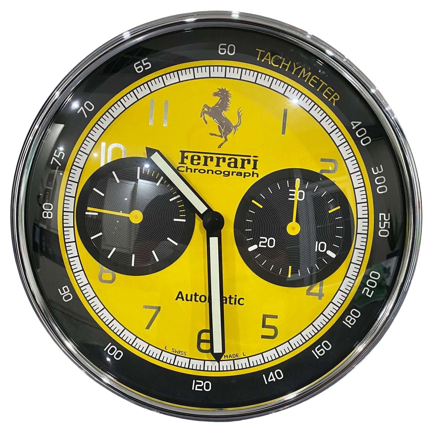 Ferrari Yellow Dial Luxury Wall Clock  For Sale