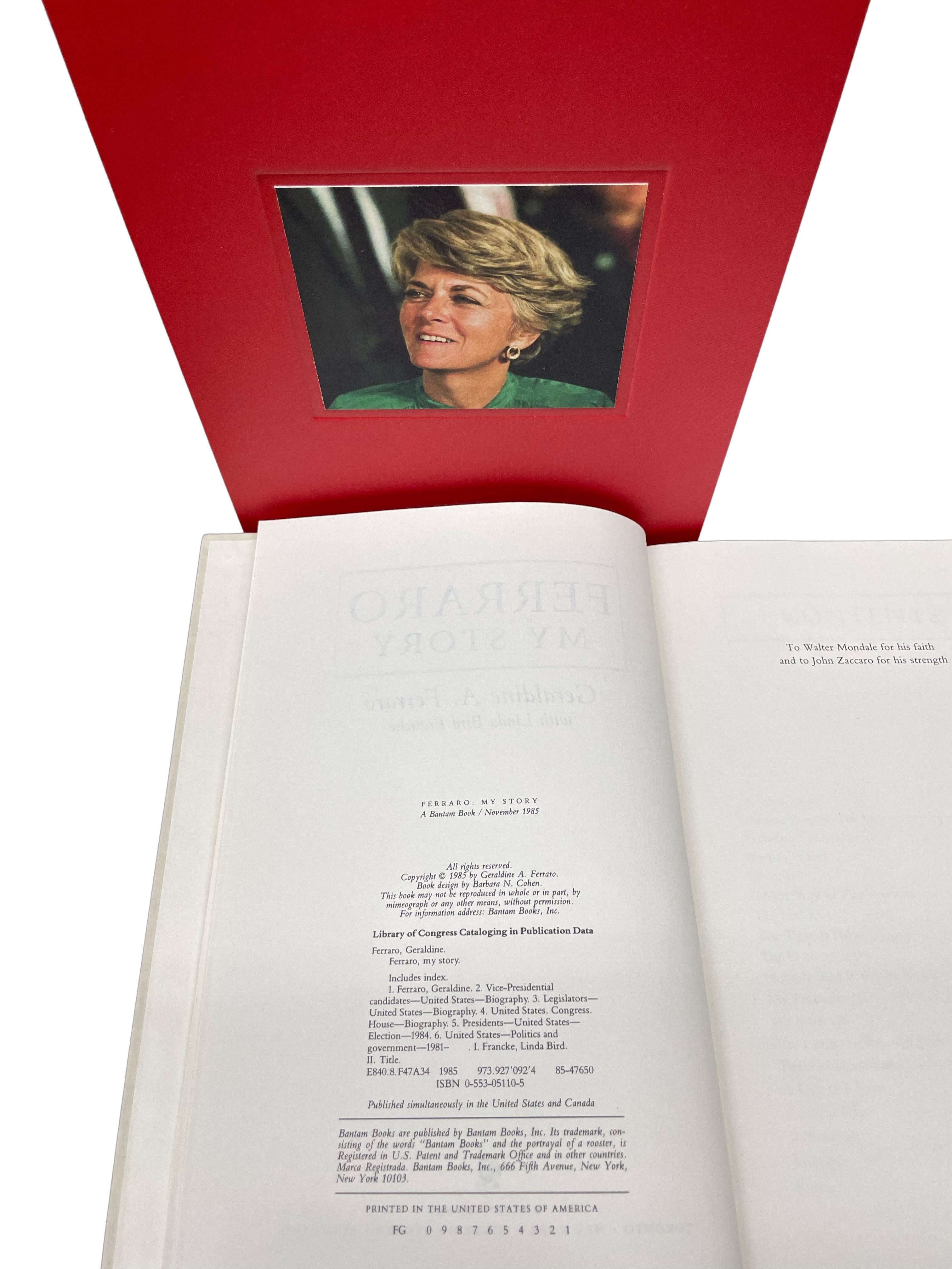 Ferraro: My Story, Signed by Geraldine Ferraro, First Edition, 1985 In Good Condition For Sale In Colorado Springs, CO