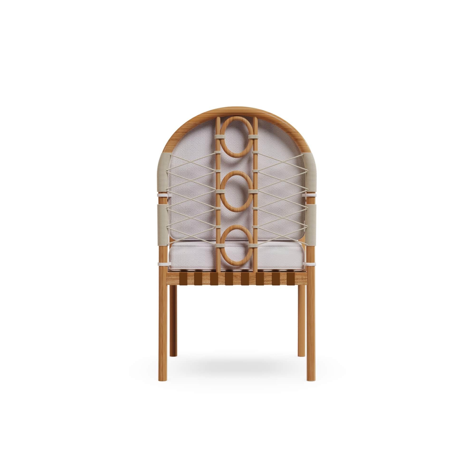 Ferrat Outdoor-Esszimmerstuhl aus Iroko-Holz (Handgefertigt) im Angebot