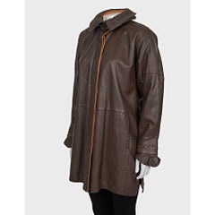 Ferre Classic Brown Leather Jacket Sz M