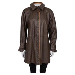 Ferre Classic Brown Leather Jacket Sz M