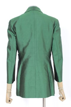 Ferrè Emerald Green Shantung Silk Jacket 90s