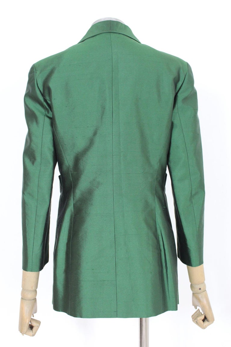 Pantalon élégant GIANFRANCO FERRE En Viscose Et Soie Verte - Taille 10