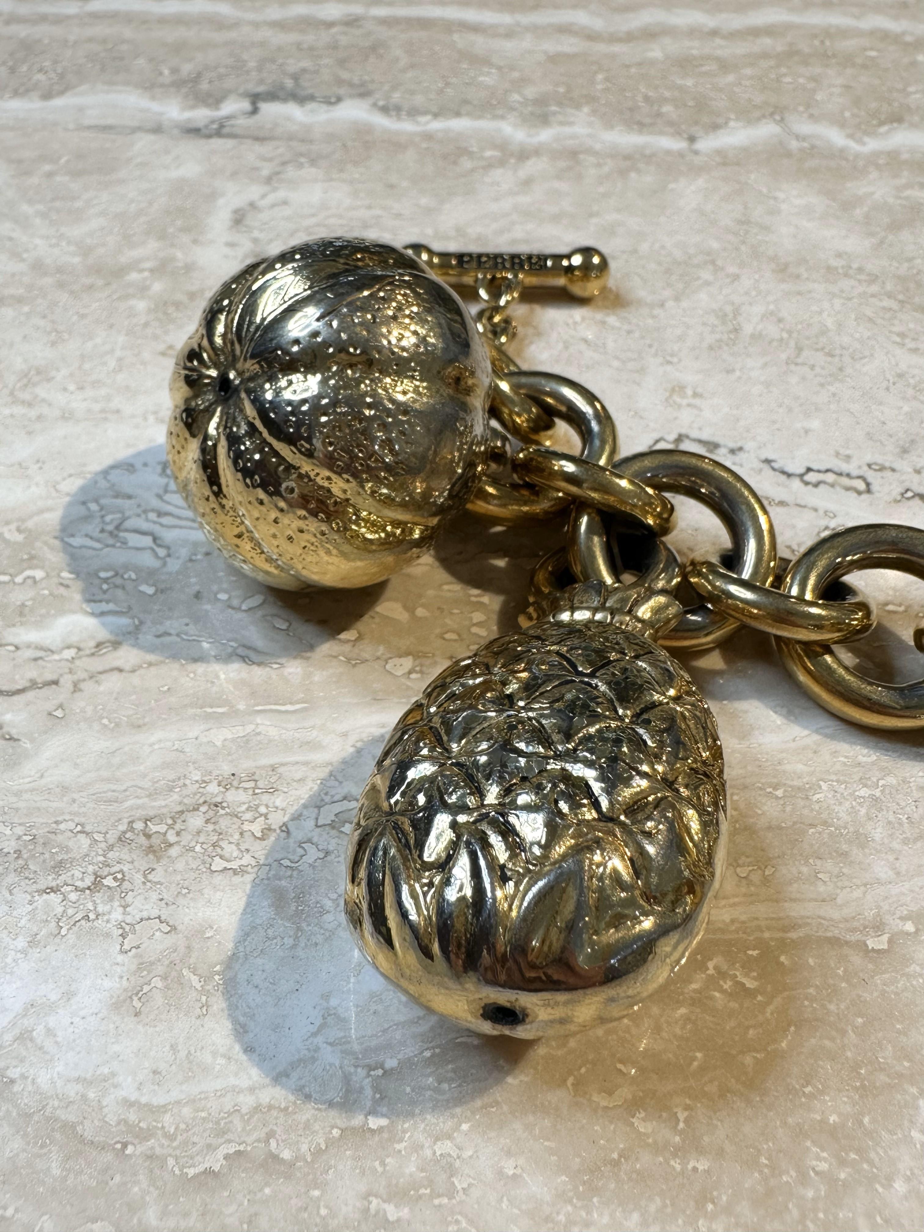 Ferre Gold Fruit Bracelet In Good Condition For Sale In Lake Worth Beach, FL
