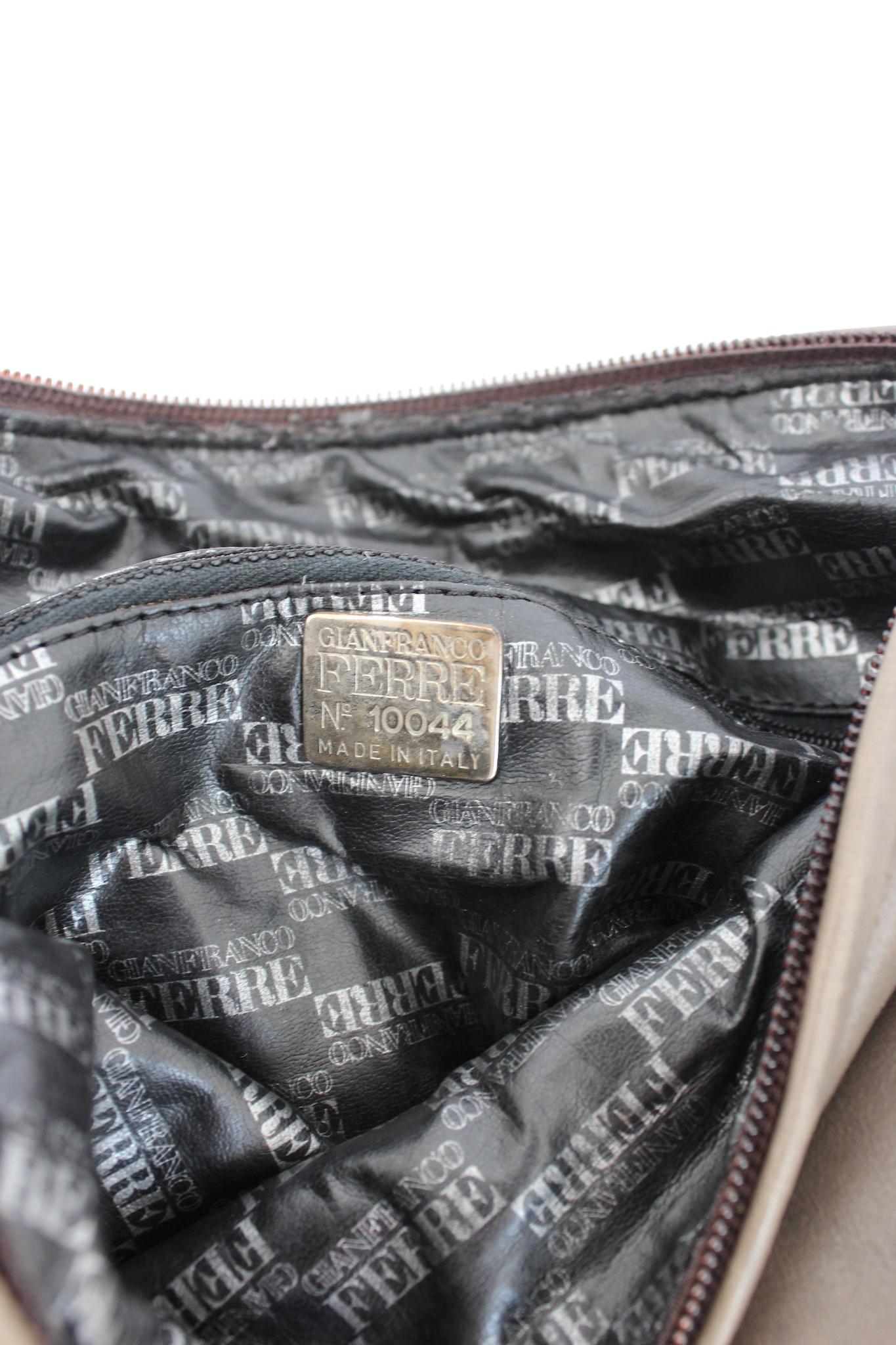 Ferrè Gray Leather Vintage Shoulder Bag 3