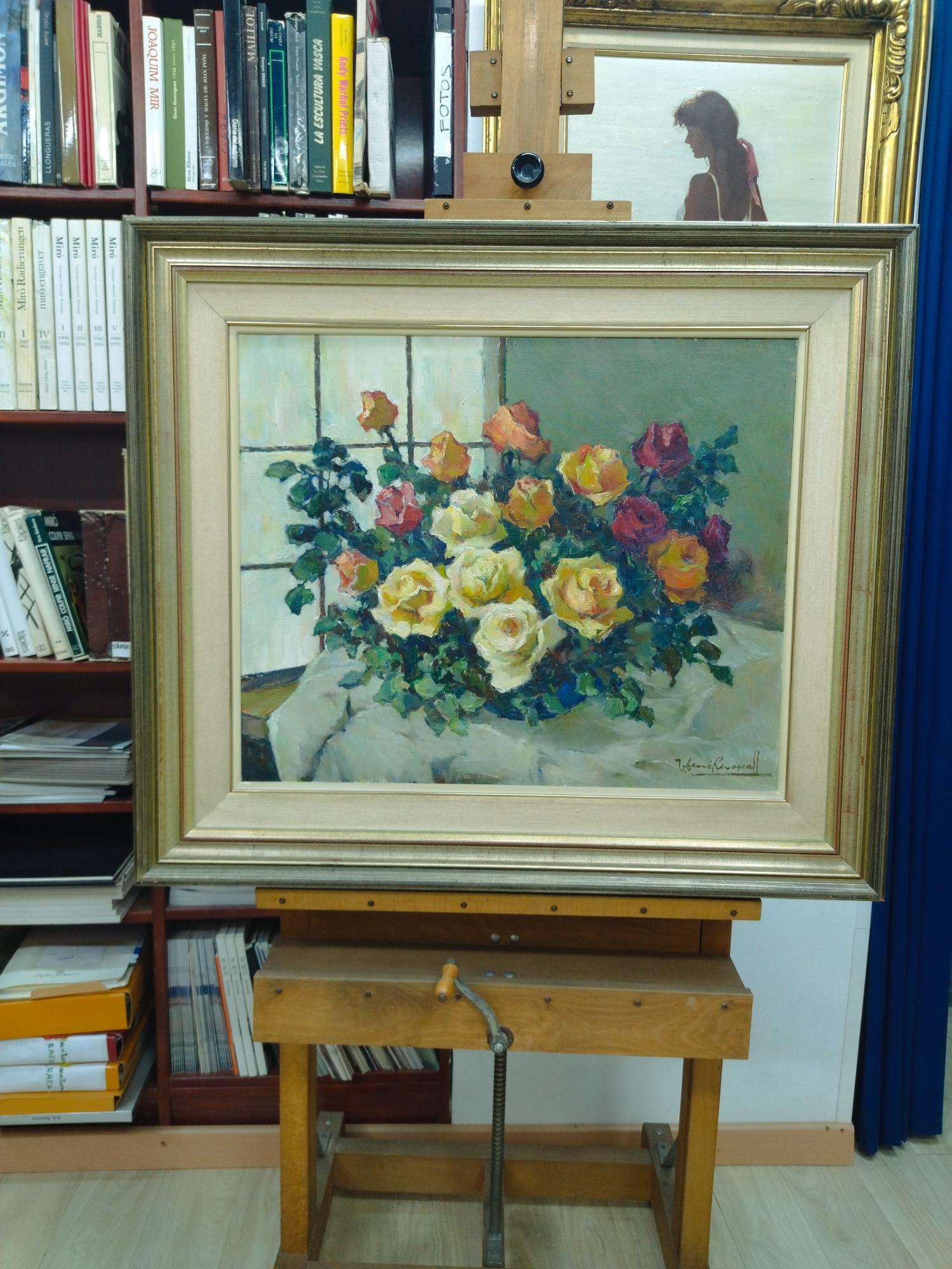Naturaleza muerta con rosas. Pintura al óleo 7