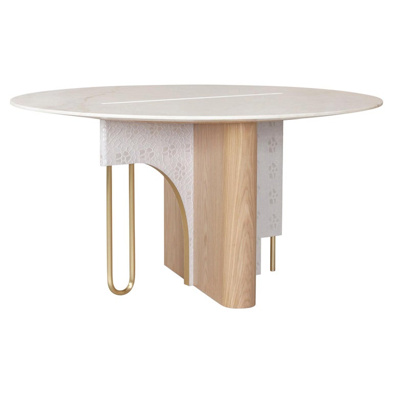 Ferreirinha 6 Seat Round Dining Table, Round Dining Table With Leather Seats