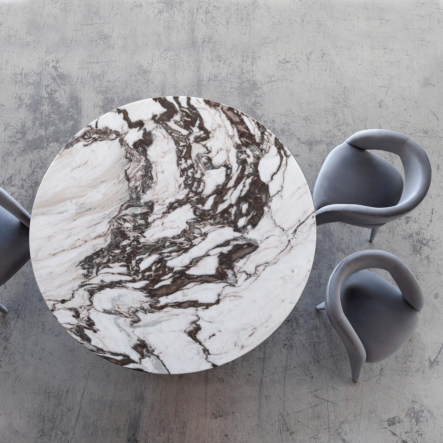 Hand-Crafted Modern Ferreirinha Marble Dining Table, Handmade in Portugal by Greenapple For Sale