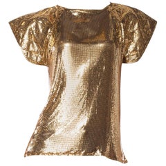 Ferrera Gold Metal Mesh Top, 1980s