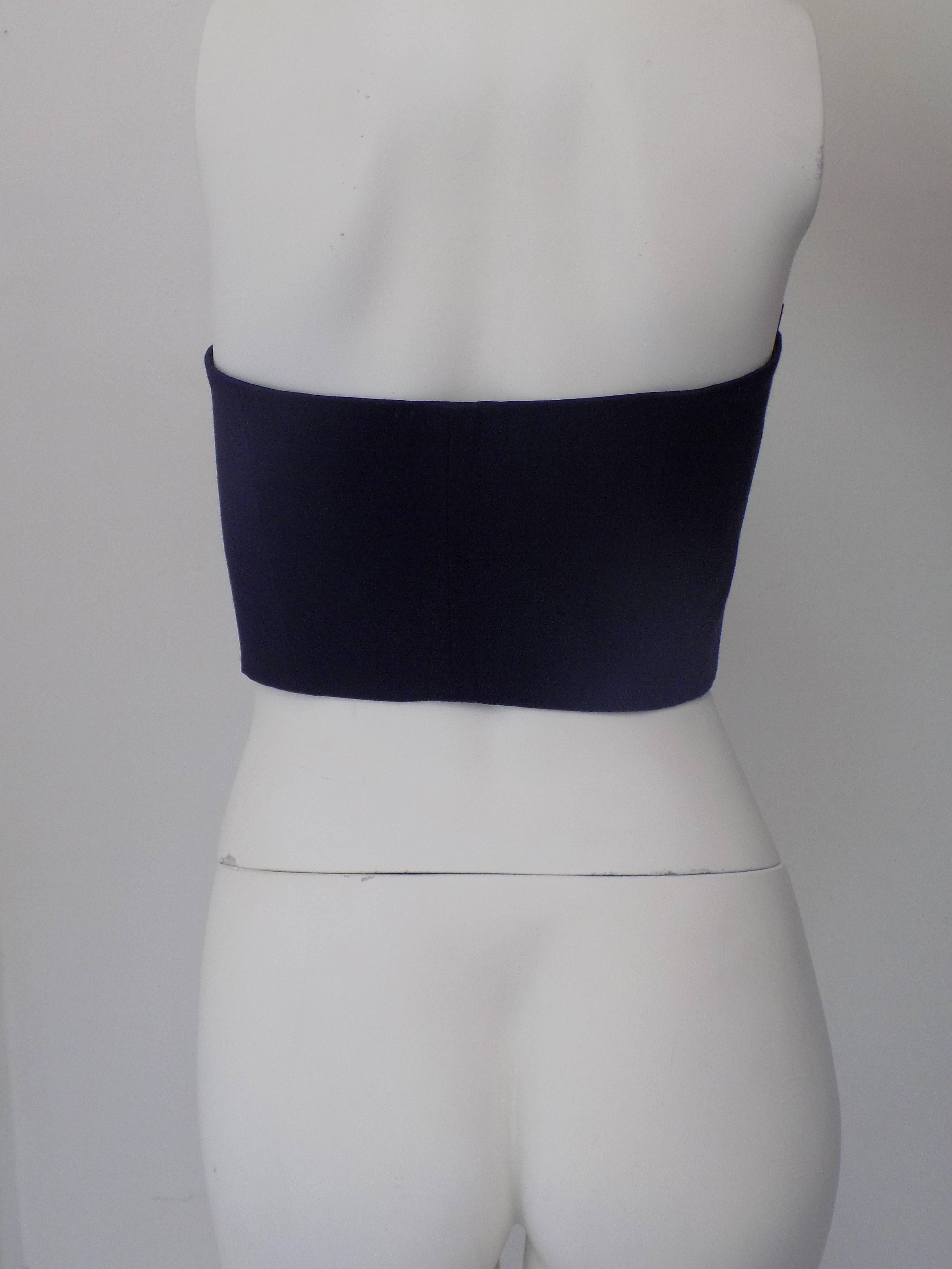 Ferretti Studio Dark blu corset In Excellent Condition For Sale In Capri, IT