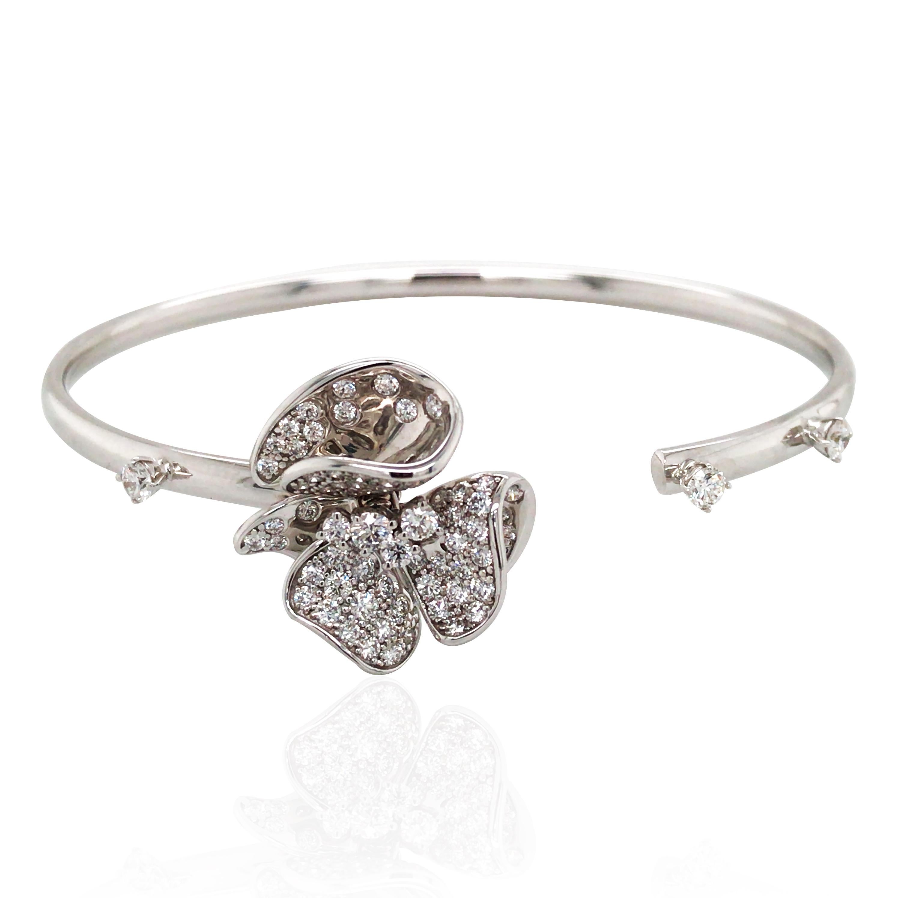 Taglio rotondo Ferri Firenze, Bracciale con diamanti in oro 18 carati in vendita
