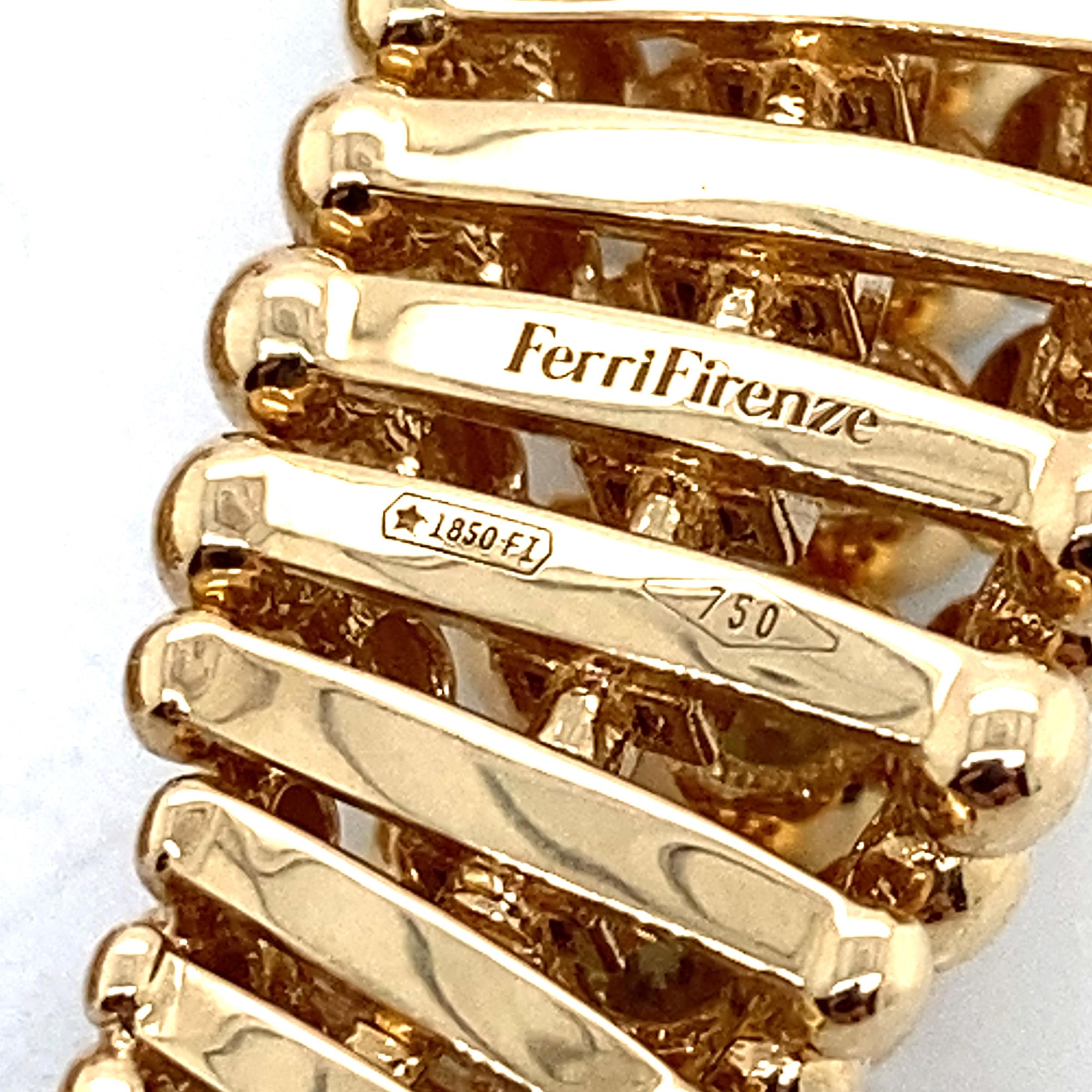 Ferri Firenze, Orecchini con diamanti in oro 18 carati In condizioni buone in vendita a New York, NY