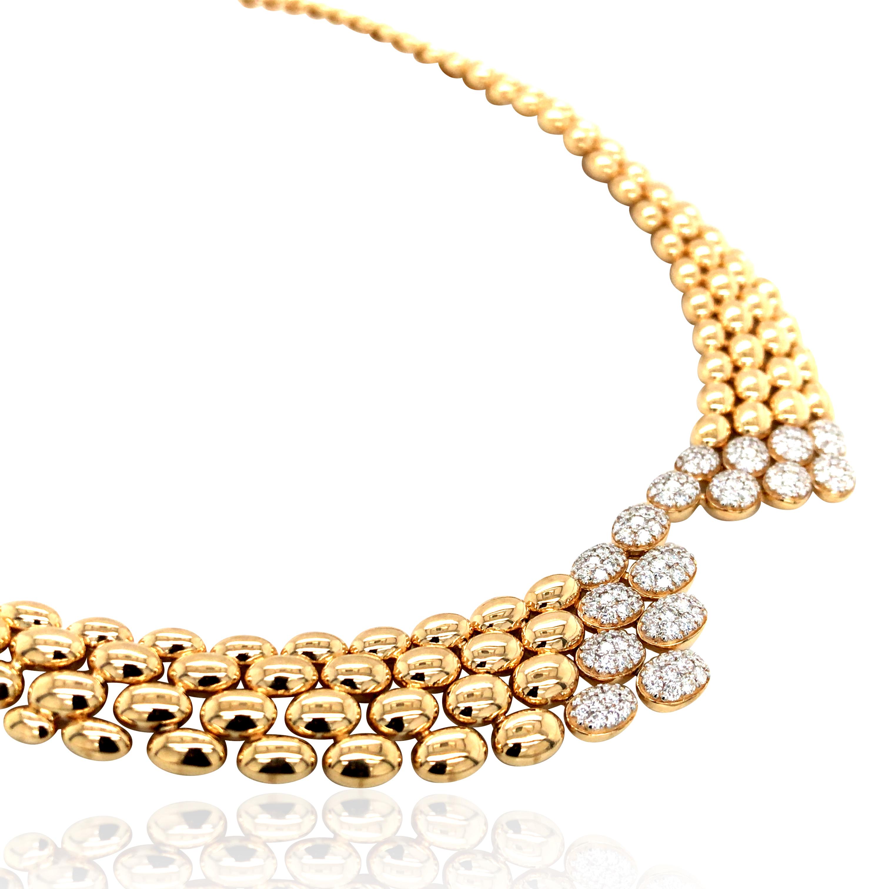 Taglio brillante Ferri Firenze, Collana di diamanti in oro 18 carati in vendita