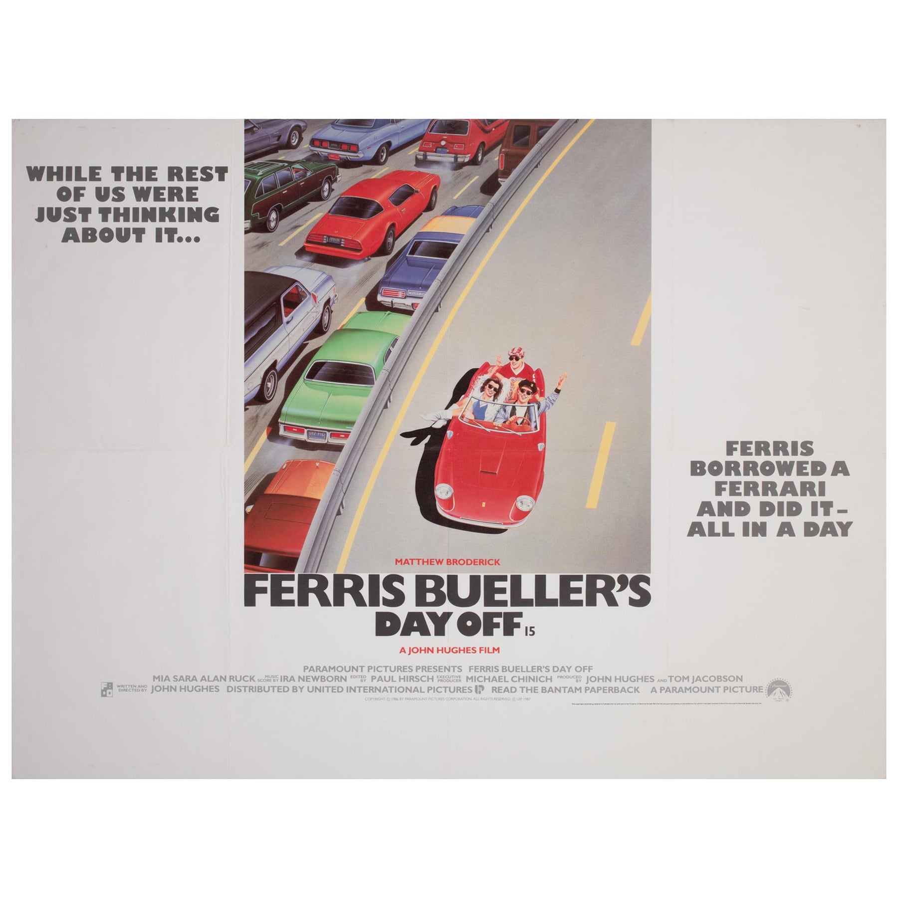 Ferris Bueller's Day Off 1986, UK Quad, Filmplakat