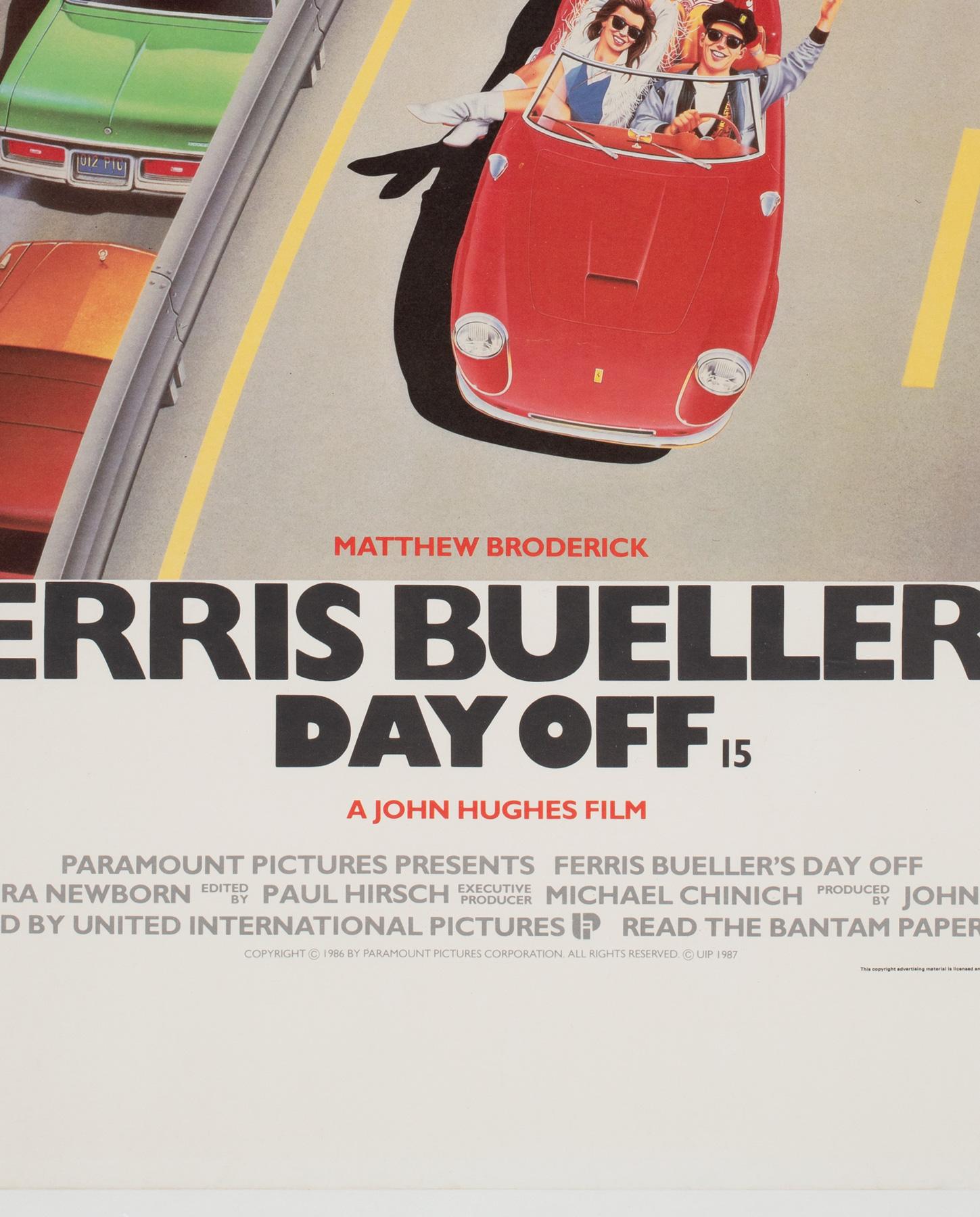 Ferris Bueller's Day Off 1986 UK Quad Film Movie Poster, Linen Backed 2