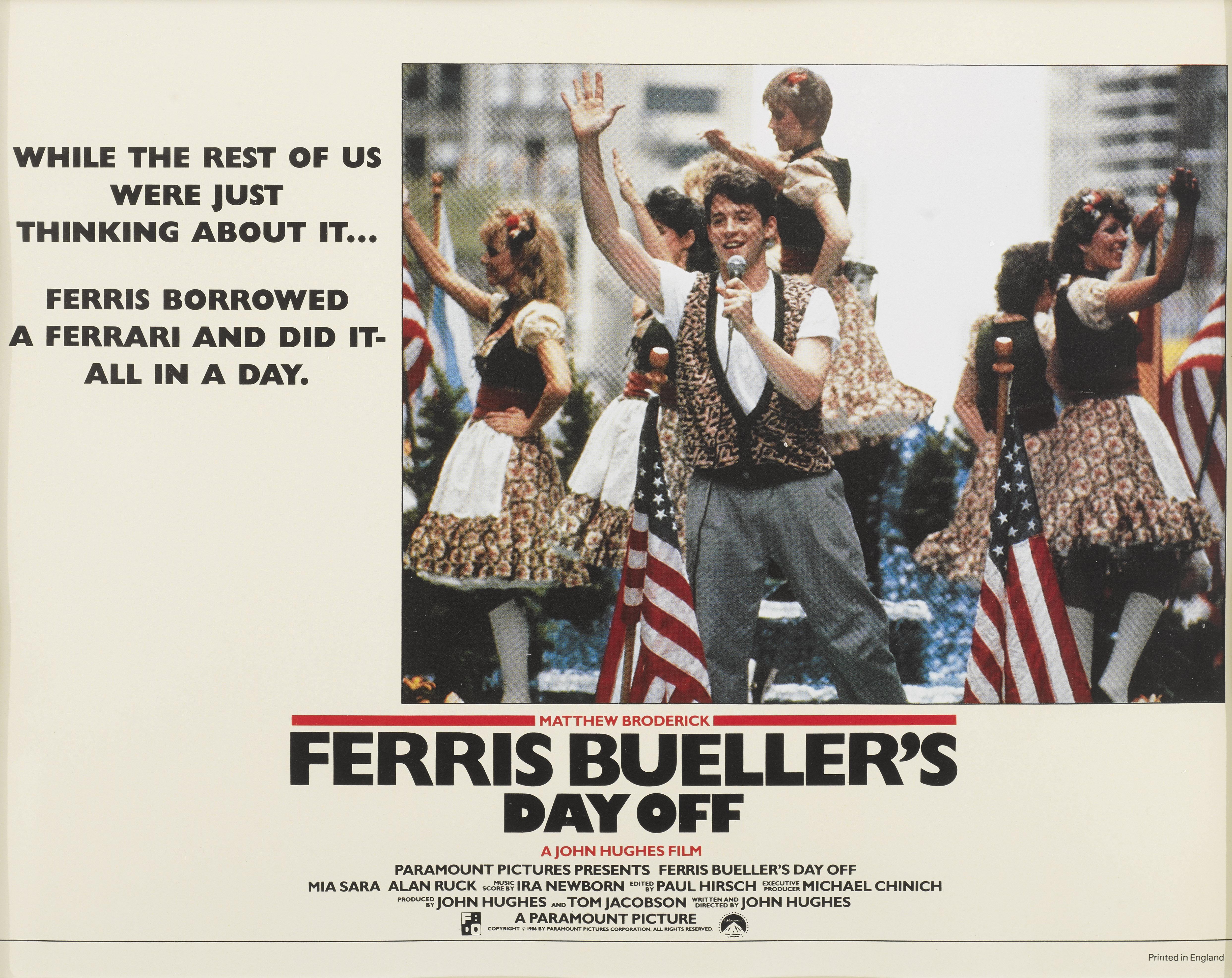 Original britische Lobbykarte für die wunderbare Komödie von 1986 mit dem Hauptdarsteller
Matthew Broderick, Alan Ruck, Mia Sara. Dieser Film aus den 80er Jahren ist ein echter Kultklassiker unter den Coming-of-Age-Filmen.

Dieses Werk ist