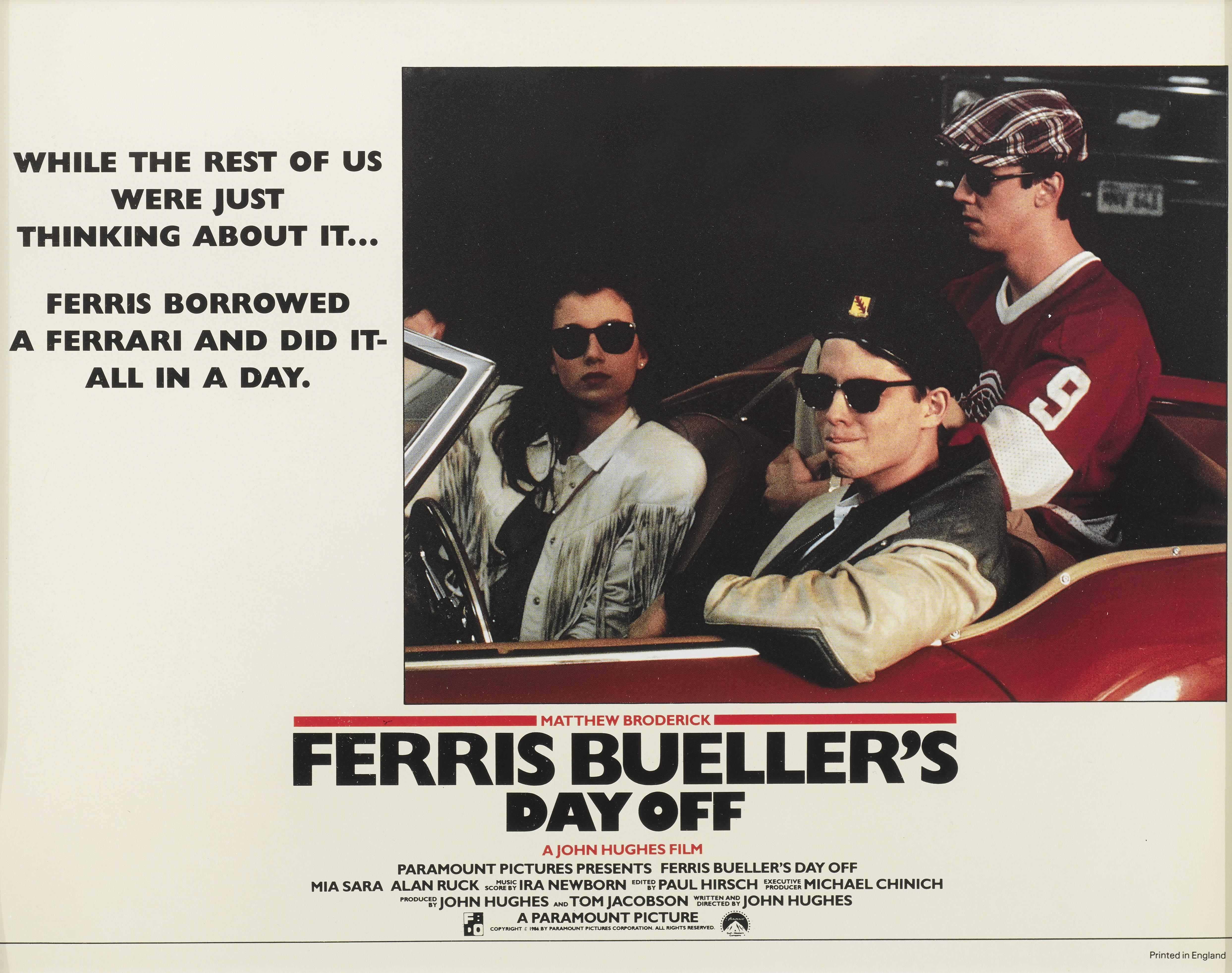 Original britische Lobbykarte für die wunderbare Komödie von 1986 mit dem Hauptdarsteller
Matthew Broderick, Alan Ruck, Mia Sara. Dieser Film aus den 80er Jahren ist ein echter Kultklassiker unter den Coming-of-Age-Filmen.

Dieses Werk ist