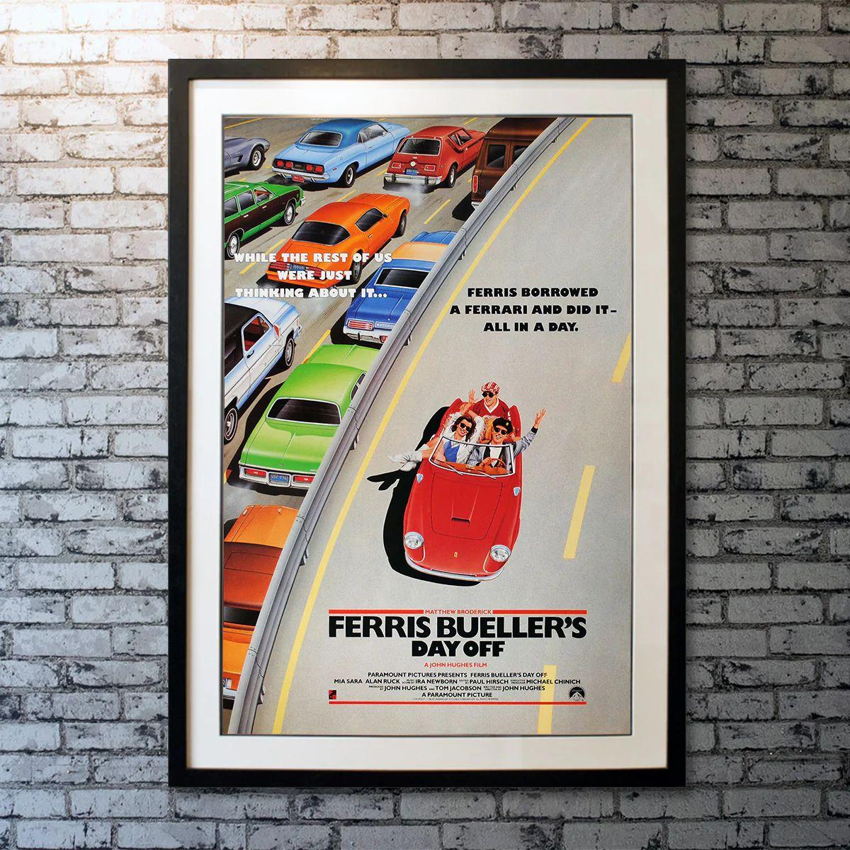 Ferris Bueller's Day Off, Unframed Poster, 1986

Original One Sheet (27 x 41 inches). Bueller...Bueller...Bueller...Who can forget the roll call scene from this teen classic directed by the master of the genre, John Hughes? Matthew Broderick is