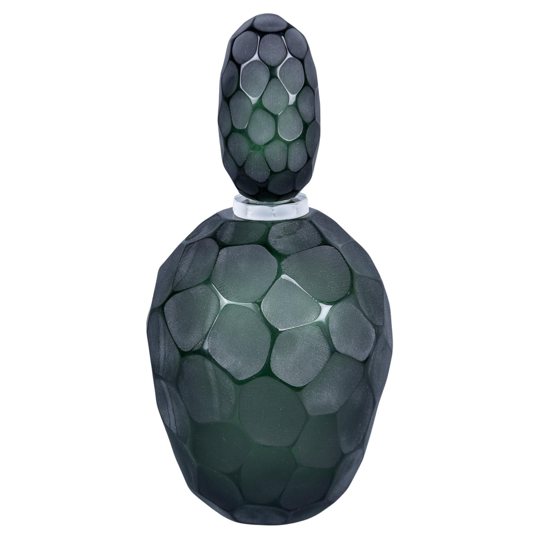 Ferro Battolo Dark Green Decorative Perfume Bottle - Medium