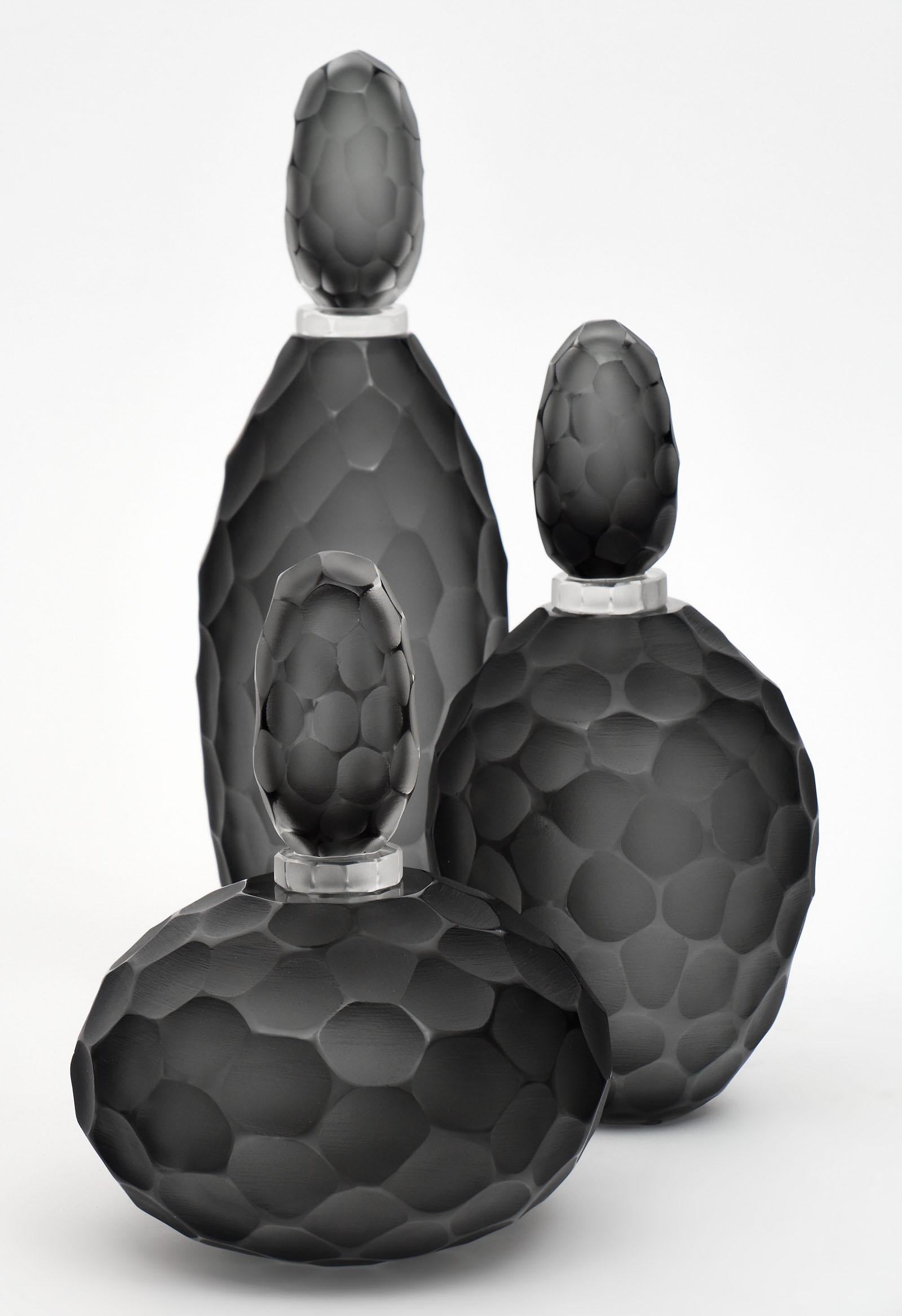 Modern “Ferro Battuto” Murano Glass Bottles