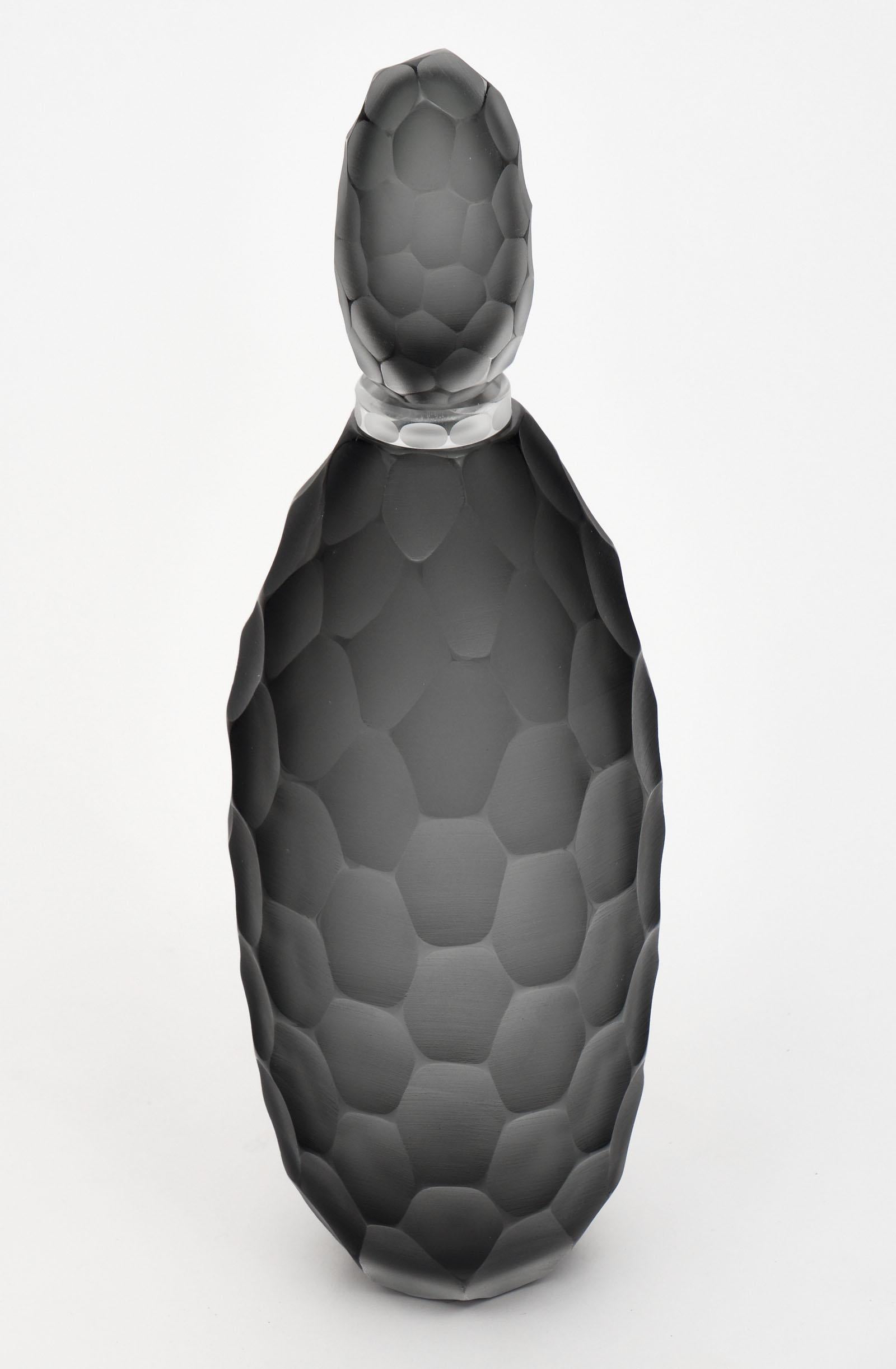 “Ferro Battuto” Murano Glass Bottles In Excellent Condition In Austin, TX