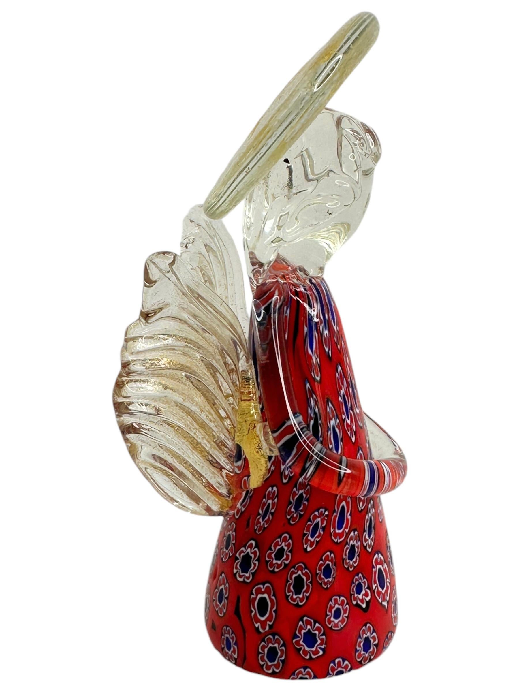 20ième siècle Figurine ange en verre de Murano & Lazzarini, Vintage Italie Venise années 1950 en vente