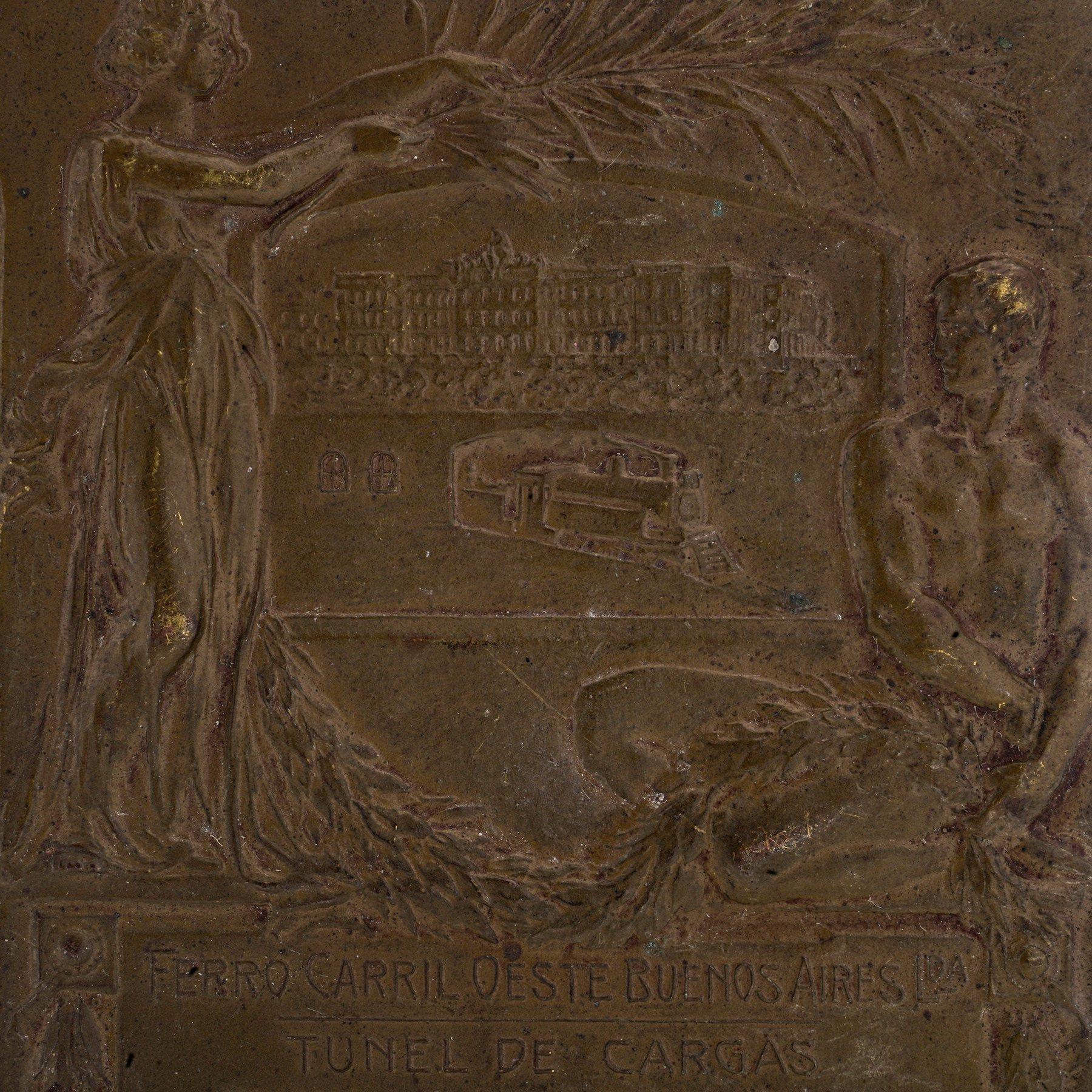 Ferrocarril Oeste - Once to Puerto Madero Freight Tunnel Commemorative Plaque In Good Condition For Sale In Braintree, GB