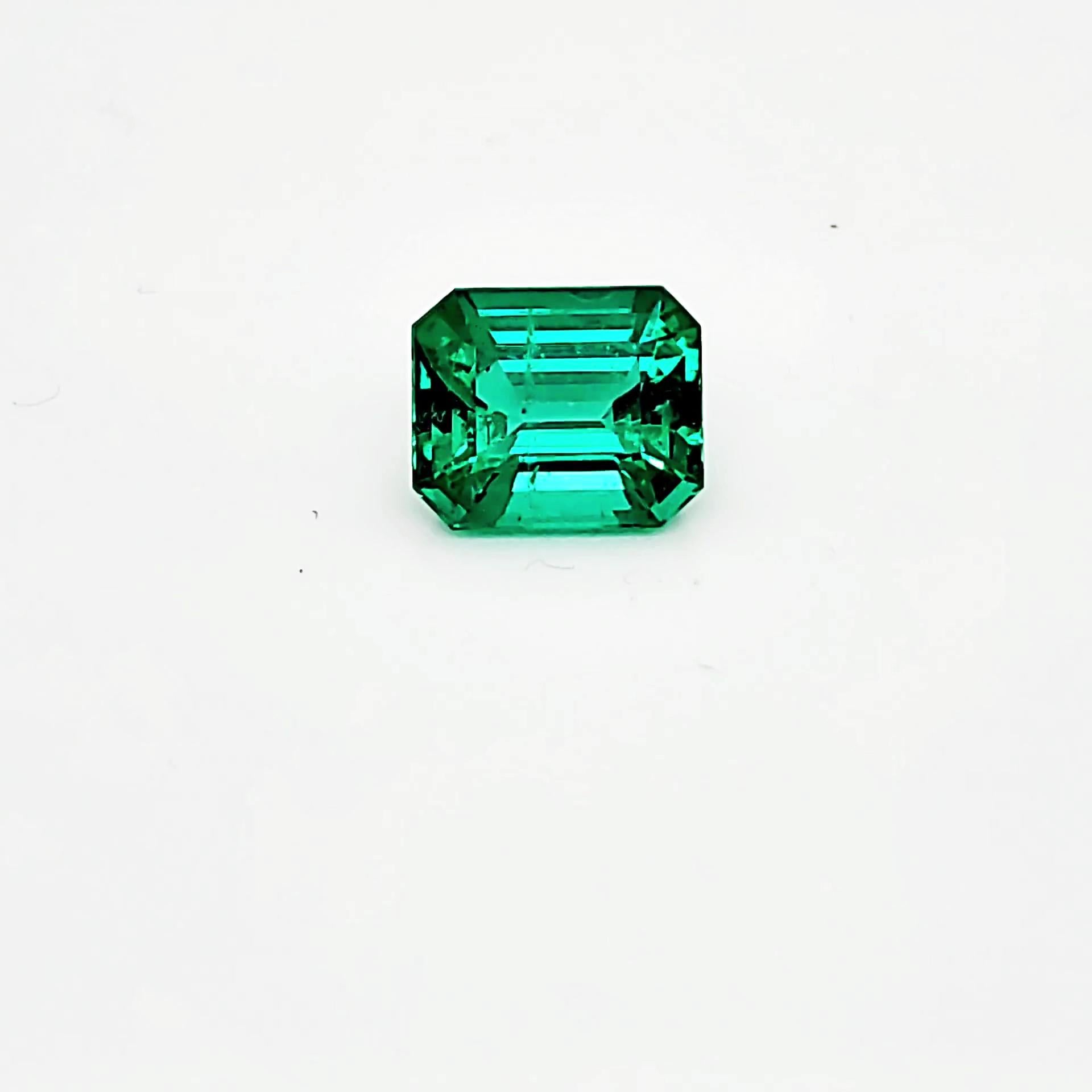 FERRUCCI GIA Certified 4.53 Carat Emerald Cut Emerald Diamond Platinum Ring 7