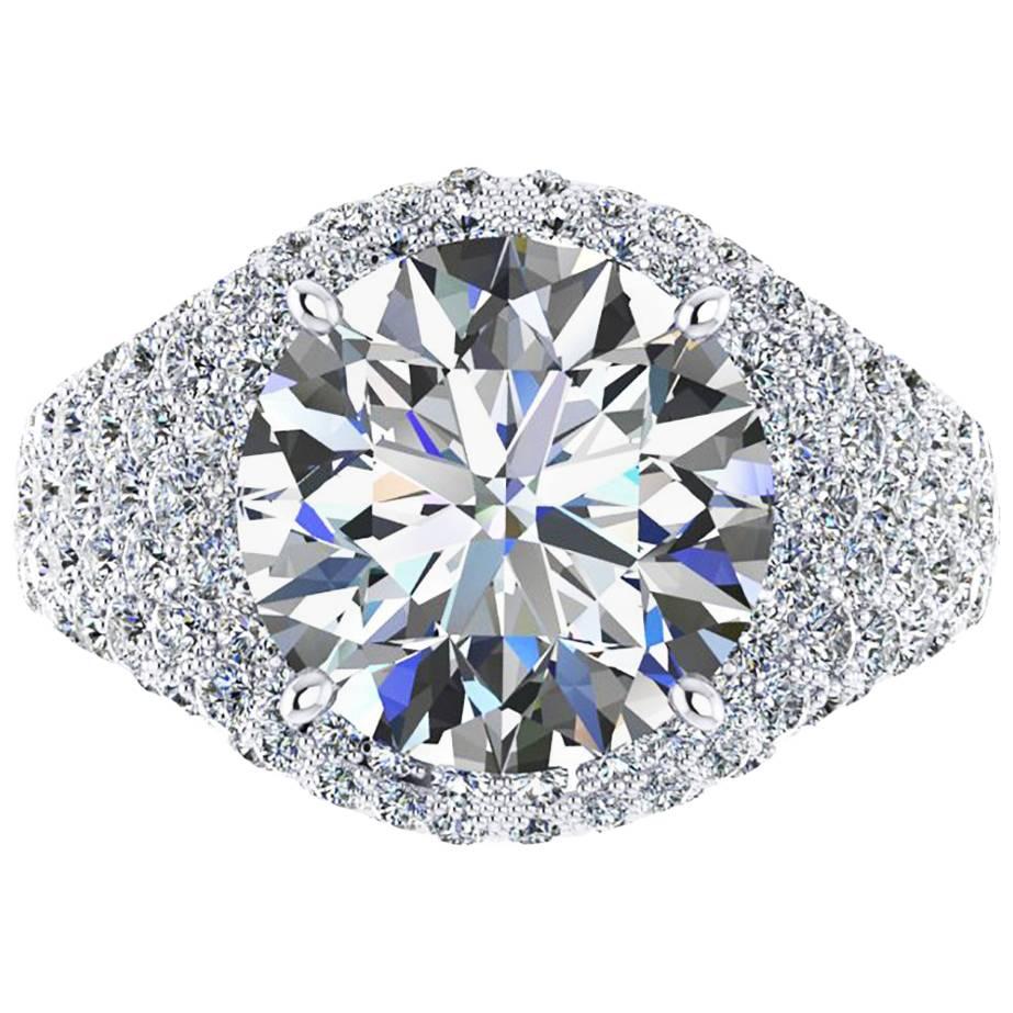 FERRUCCI Bague dôme en diamant certifiée GIA d'un poids total de 9,75 ct, couleur D sans défaut en vente
