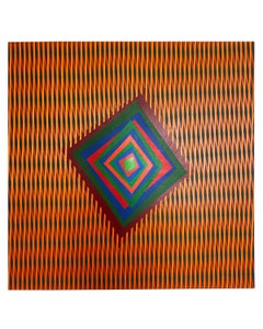Op-art contemporary colourful acrylic painting "Movement as a Message"