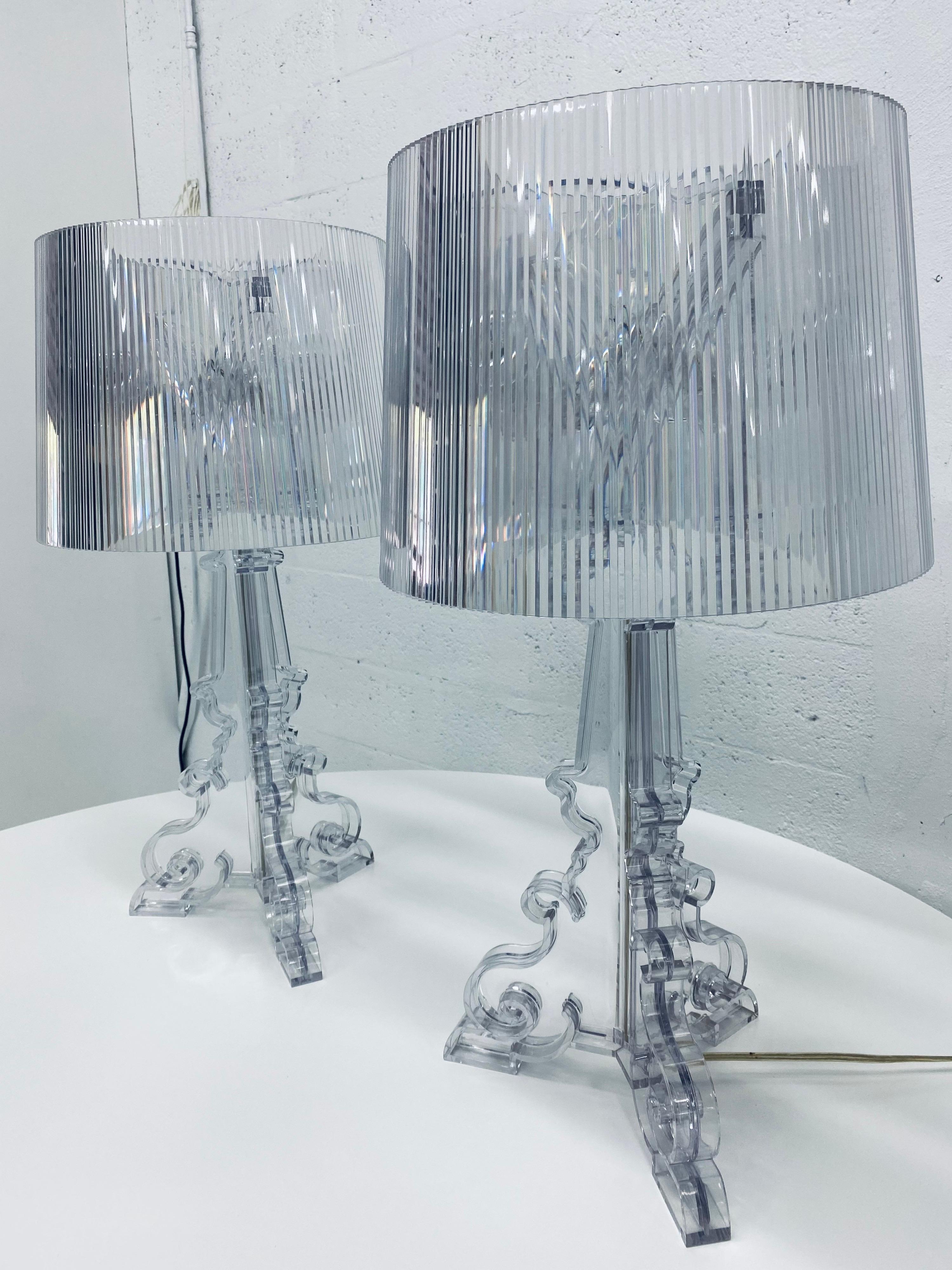 Pair of Bourgie lamps in crystal designed by Ferruccio Laviani for Kartell.

The Kartell Bourgie table lamp is a Kartell favorite due to designer Ferruccio Laviani's ability to combine a classic Baroque form with decidedly 21st century