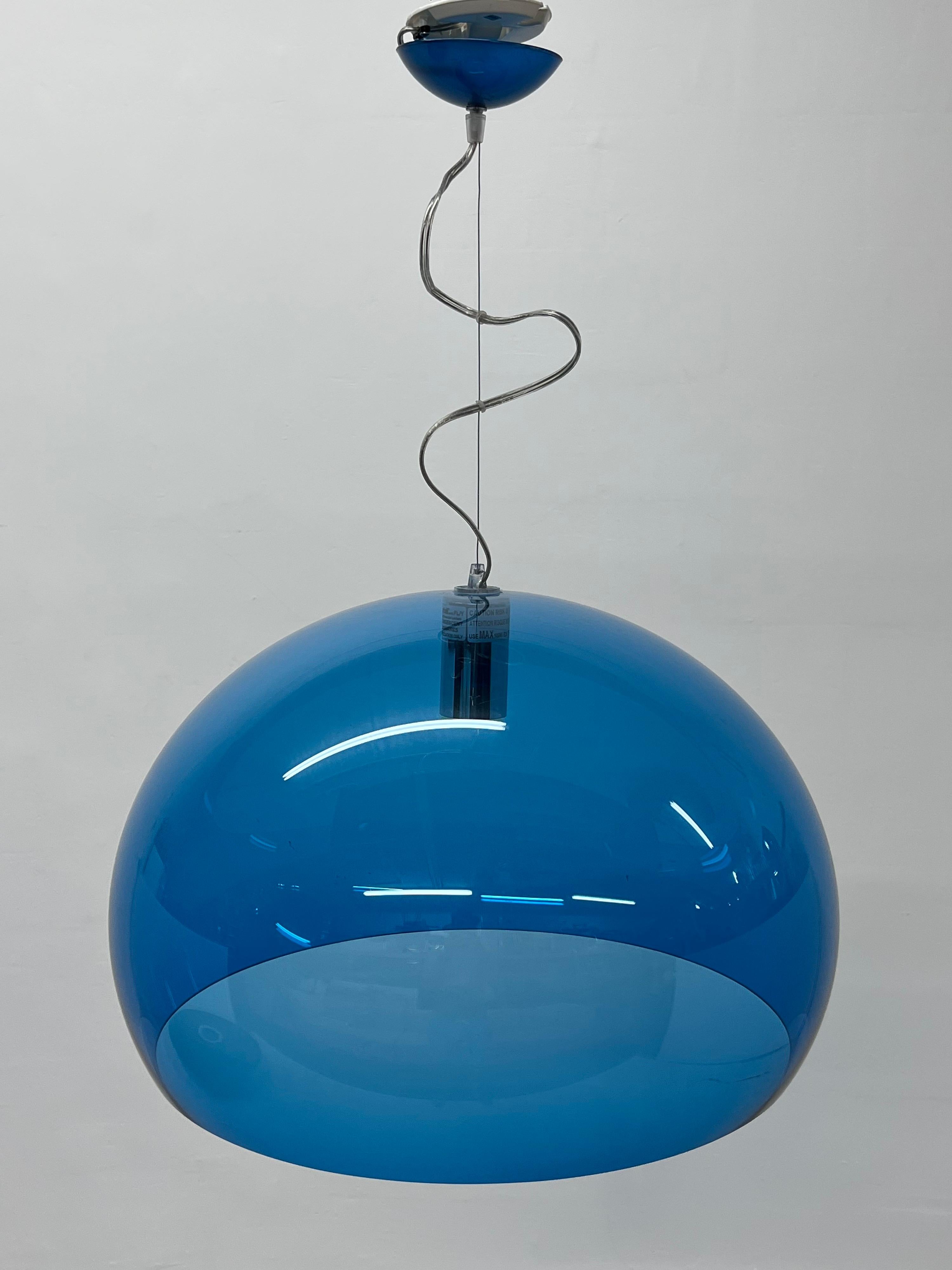 Modern Ferruccio Laviani FL/Y Blue Pendant Lamp for Kartell