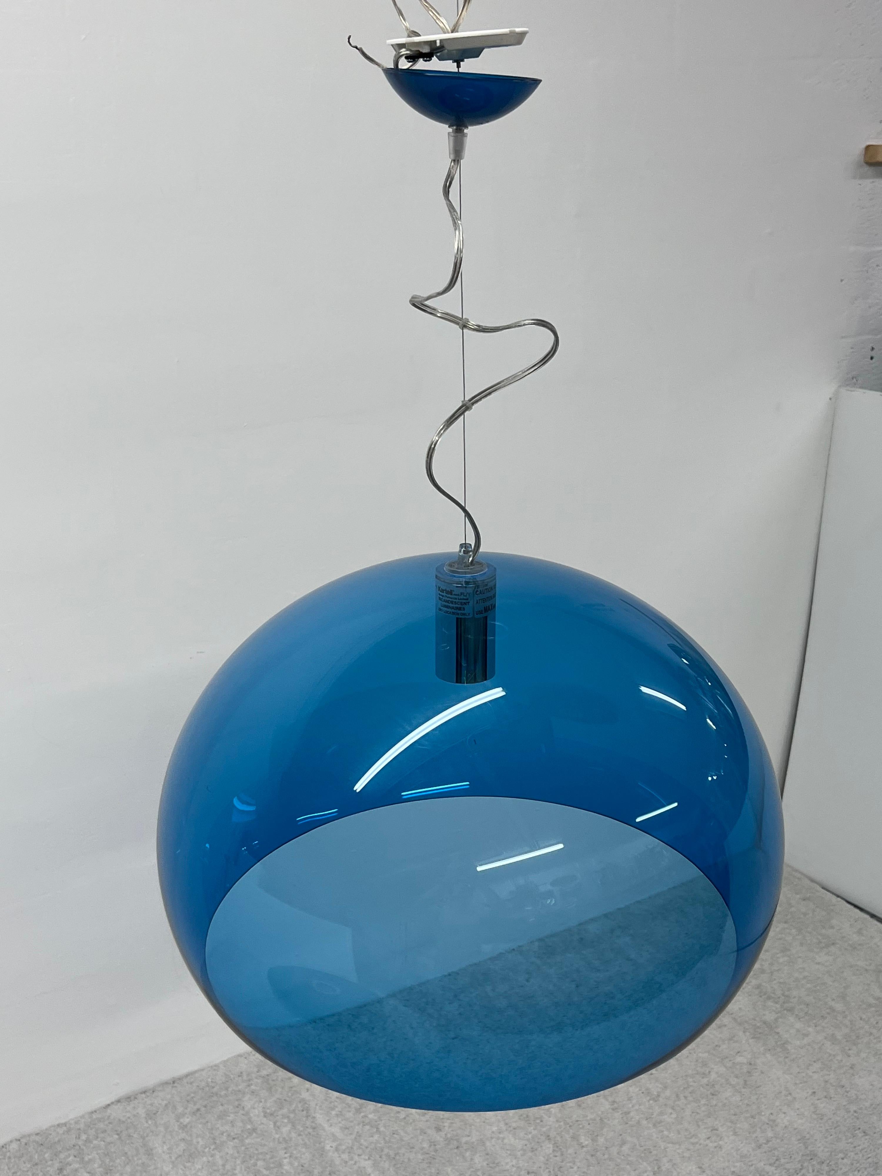 Italian Ferruccio Laviani FL/Y Blue Pendant Lamp for Kartell