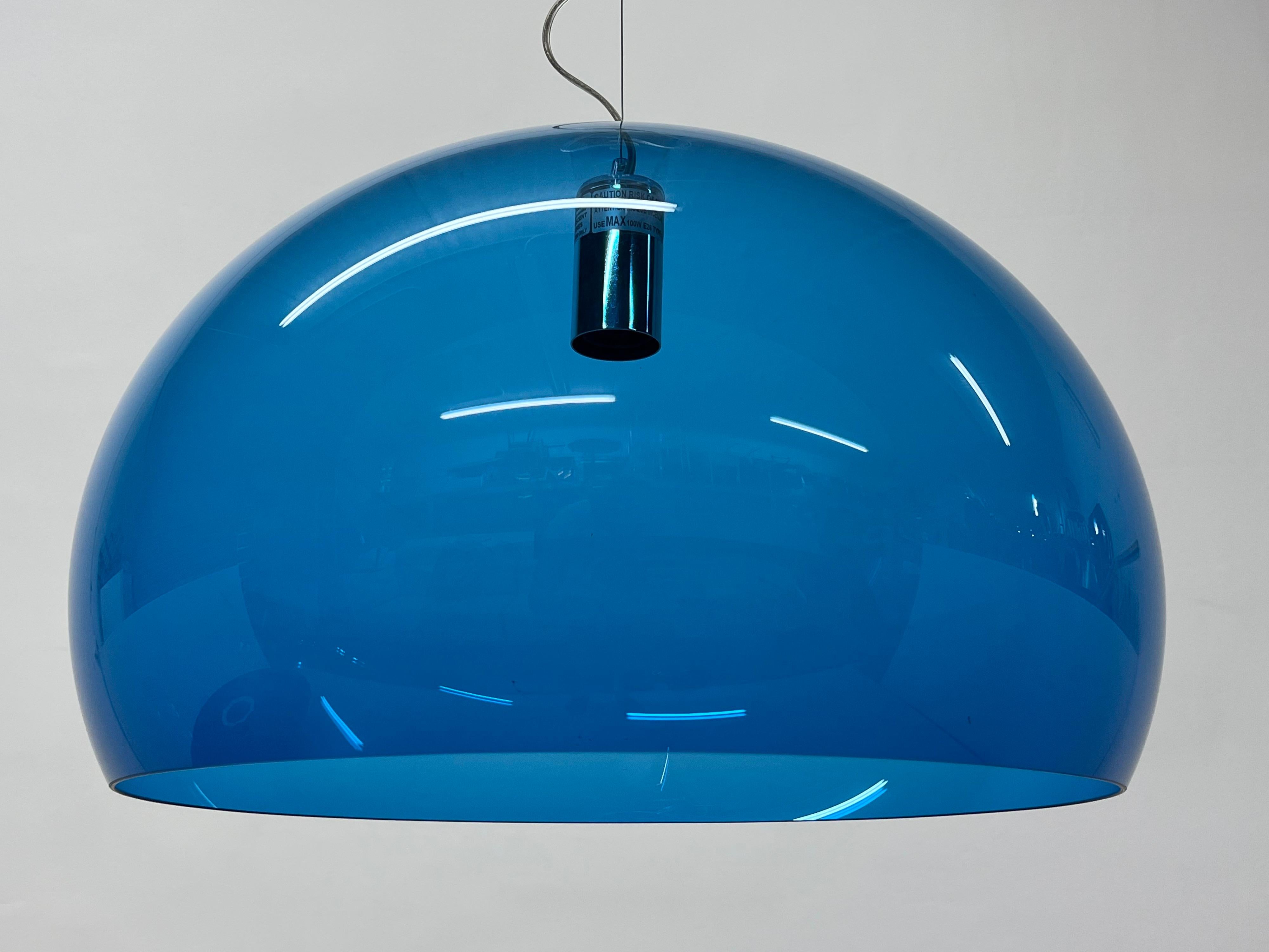 Metal Ferruccio Laviani FL/Y Blue Pendant Lamp for Kartell
