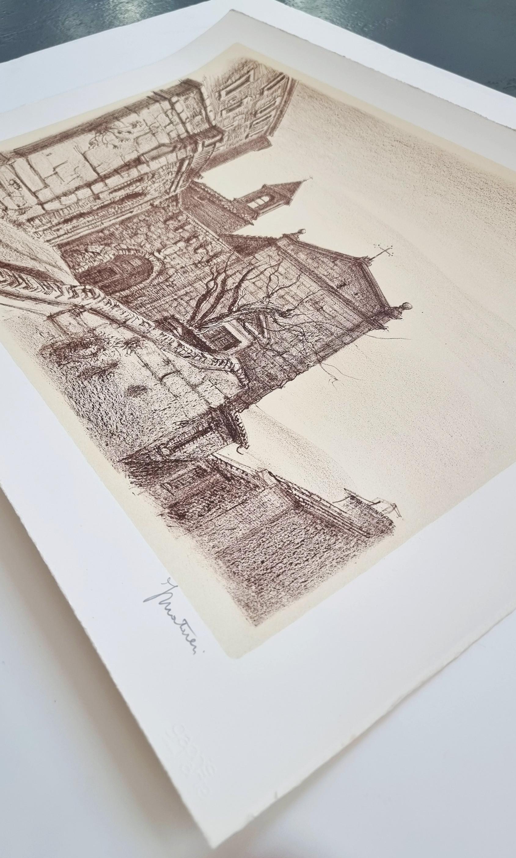 Ferruccio Mataresi (1928 - 2009)
Castello senza titolo
Litografia 
Anno: Circa anni '60
Firmato e numerato a mano
Edizione: L (50)
Dimensioni: 16,5 × 23,0 su 19,7 × 28,0 pollici
Il COA ha fornito
Rif.: