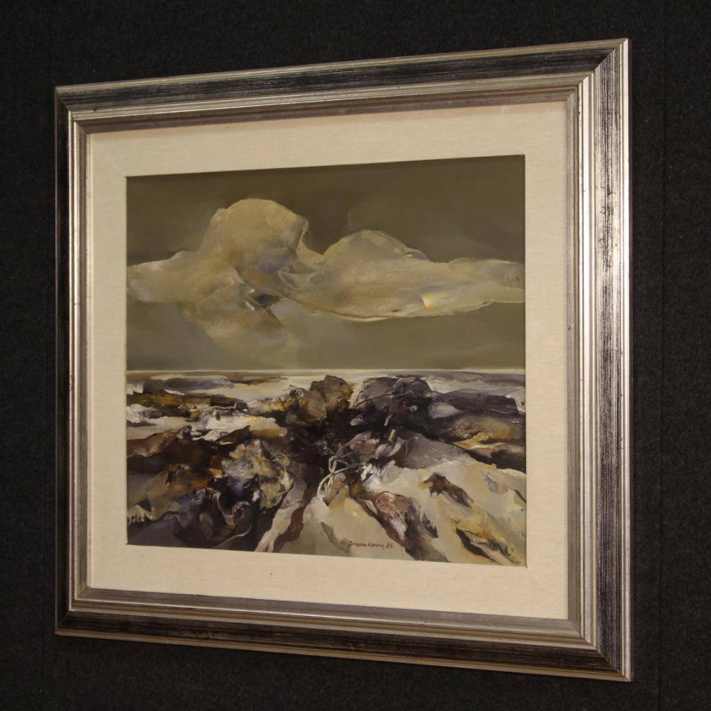 20th Century Oil on Canvas Italian Signed Ferruccio Rosini Seascape Painting For Sale 5