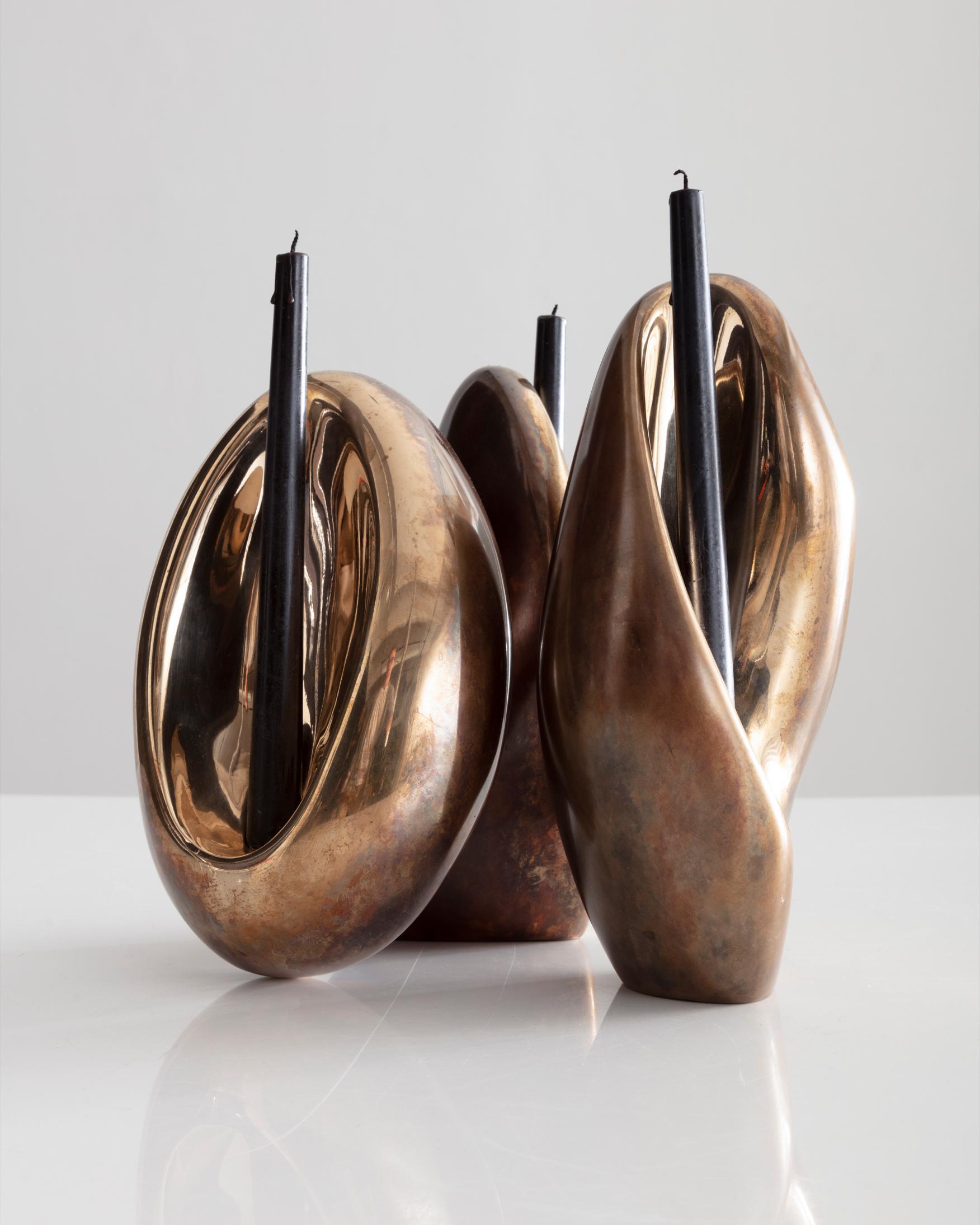 Fertility Form Double Candleholder in Bronze by Rogan Gregory, 2018 8