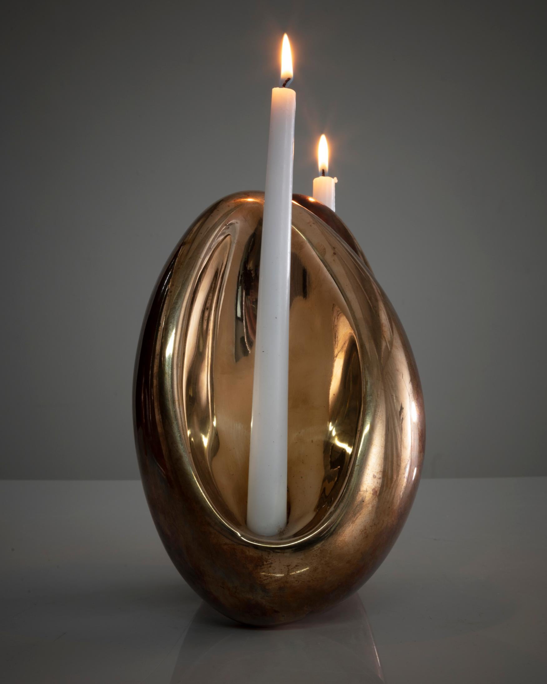 Fertility Form Double Candleholder in Bronze by Rogan Gregory, 2018 1